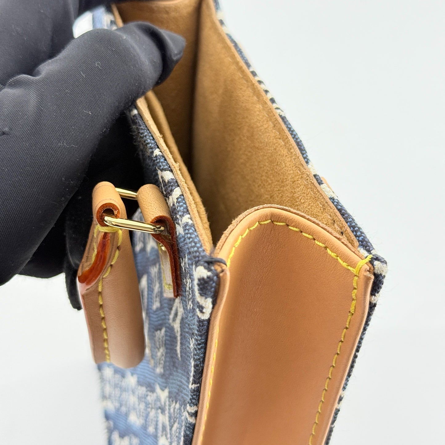 Louis Vuitton - Petit Sac Plat - Denim canvas and Vachetta leather - Blue - (mini)