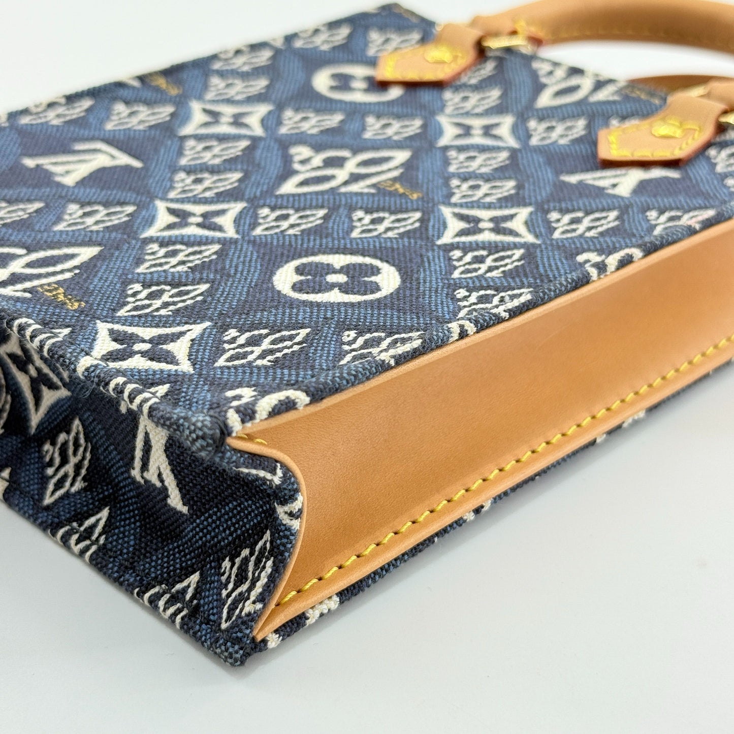 Louis Vuitton - Petit Sac Plat - Denim canvas and Vachetta leather - Blue - (mini)