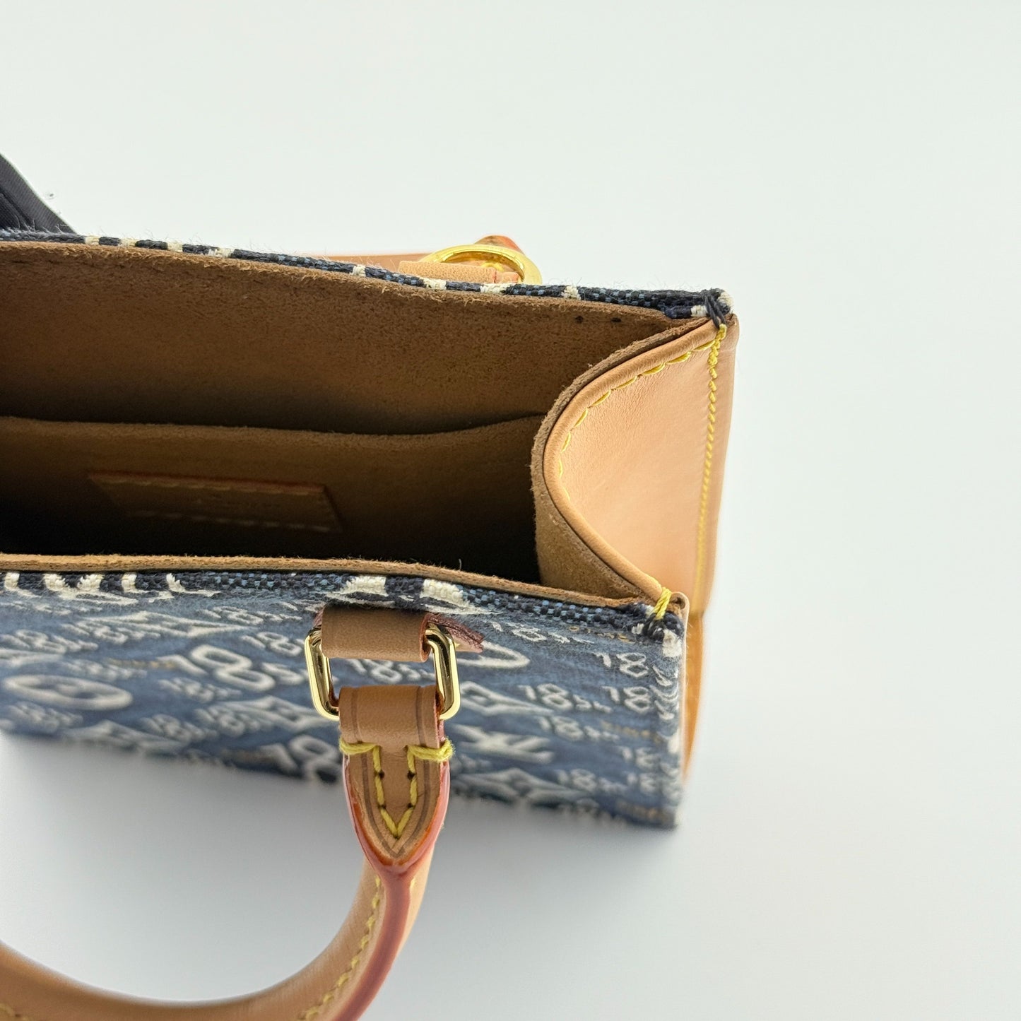 Louis Vuitton - Petit Sac Plat - Denim canvas and Vachetta leather - Blue - (mini)