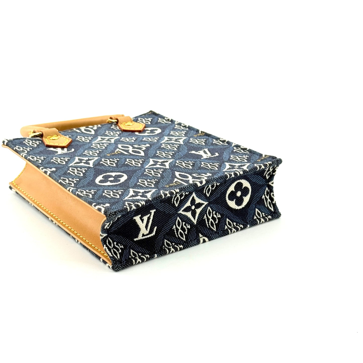 Louis Vuitton - Petit Sac Plat - Denim canvas and Vachetta leather - Blue - (mini)