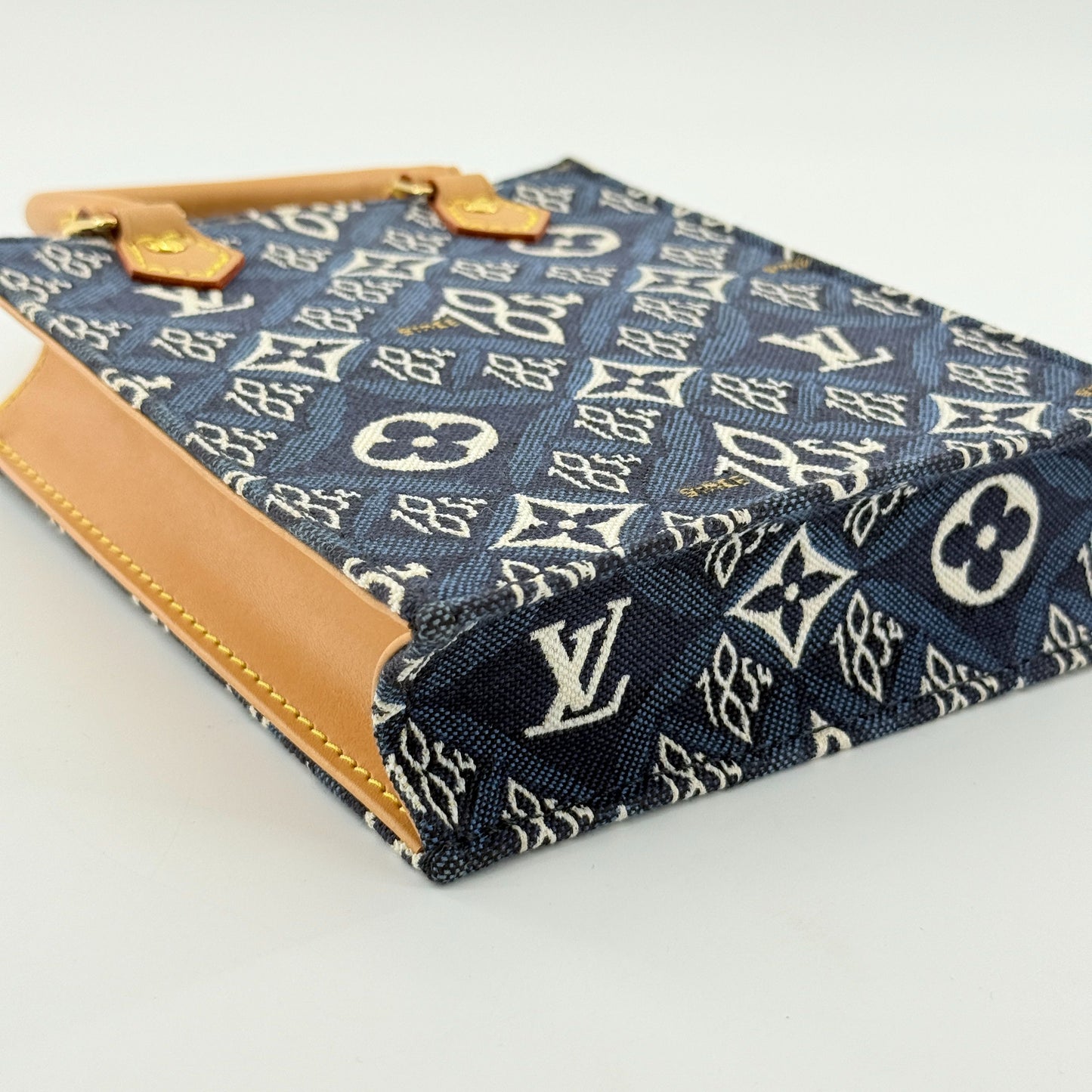 Louis Vuitton - Petit Sac Plat - Denim canvas and Vachetta leather - Blue - (mini)