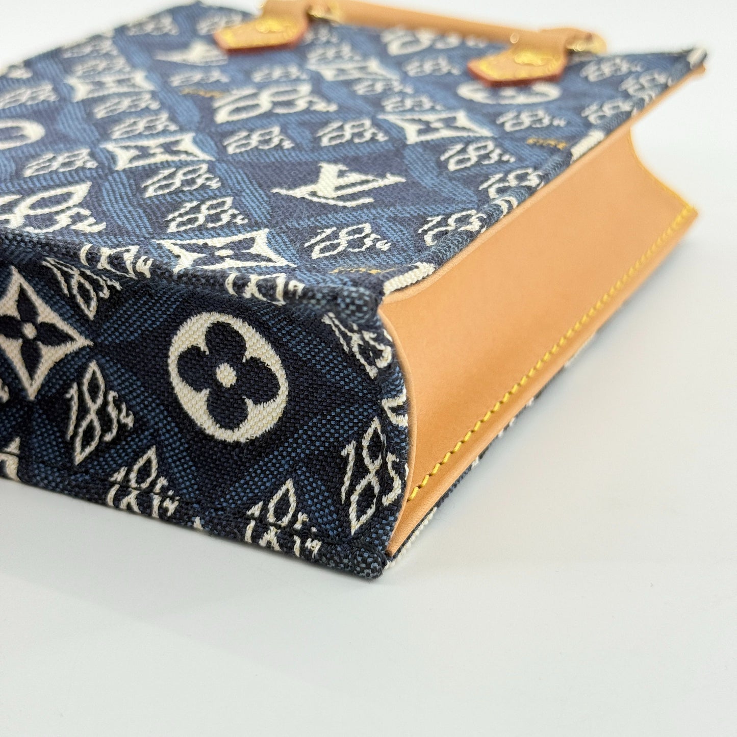 Louis Vuitton - Petit Sac Plat - Denim canvas and Vachetta leather - Blue - (mini)