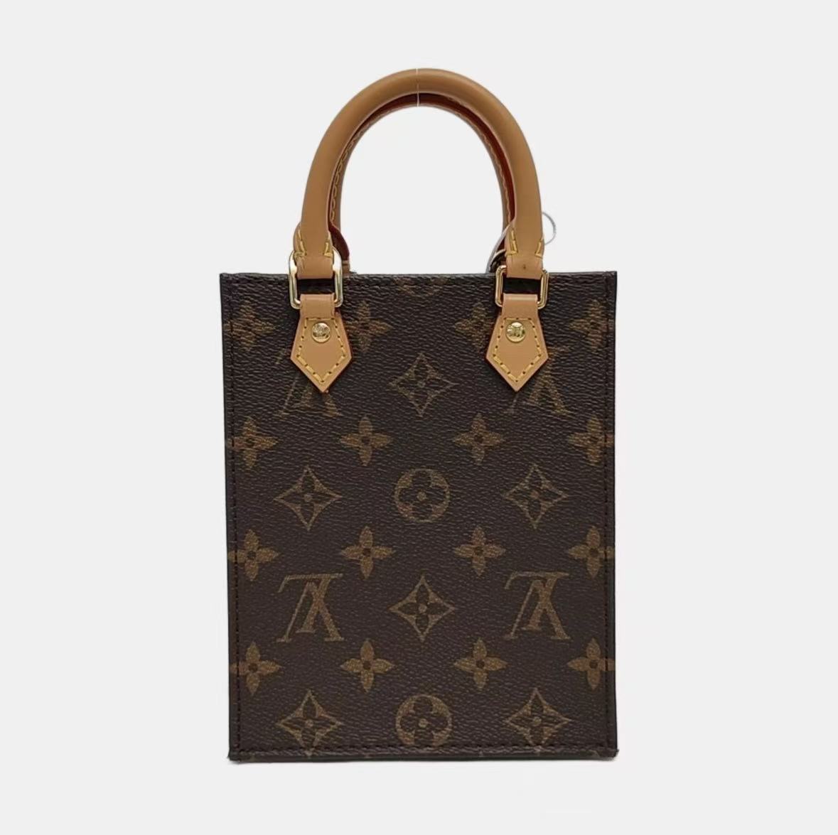Louis Vuitton - Petit Sac Plat M81295 - Monogram coated canvas with Vachetta leather trim - Brown - (mini)