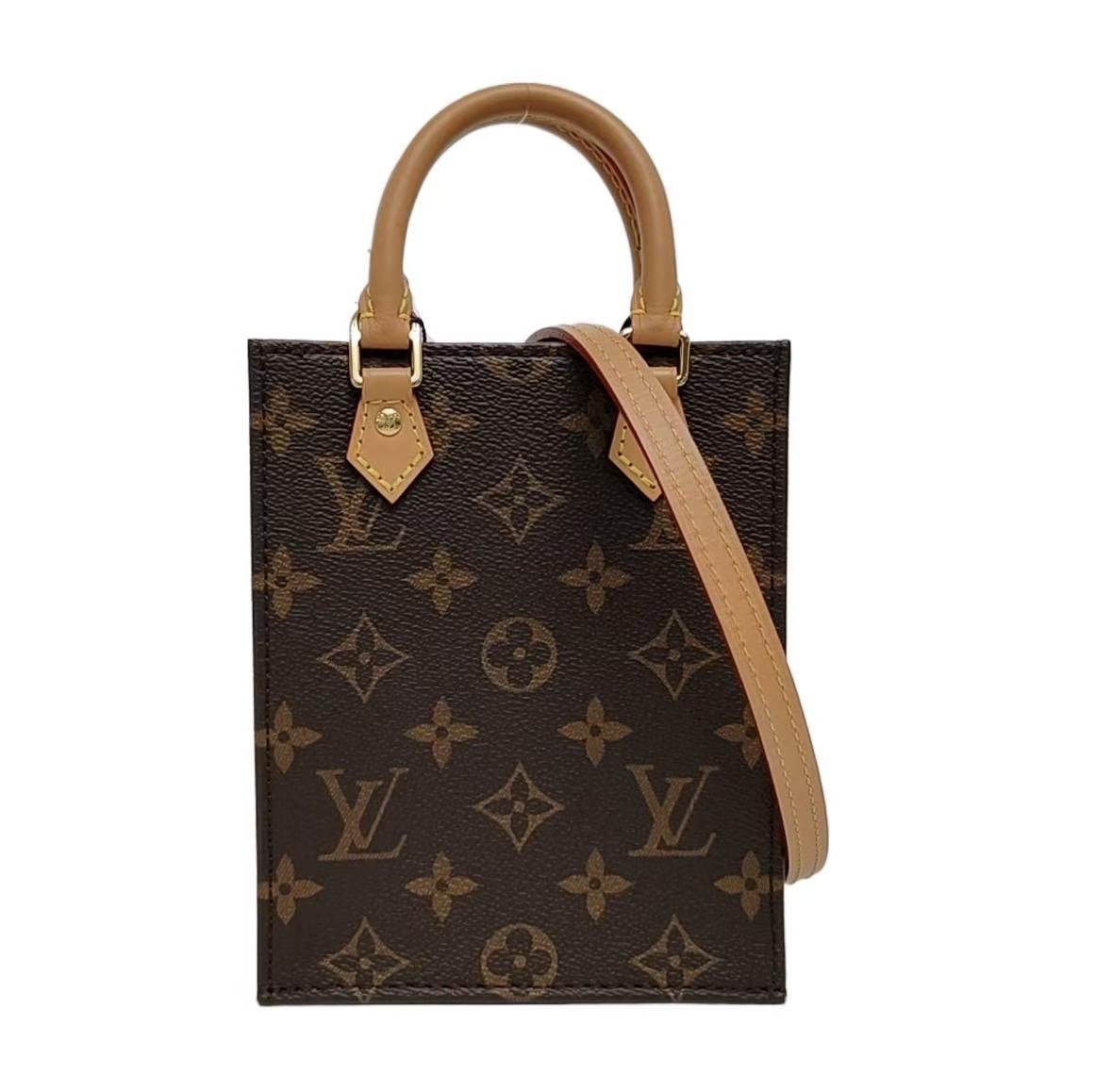 Louis Vuitton - Petit Sac Plat M81295 - Monogram coated canvas with Vachetta leather trim - Brown - (mini)
