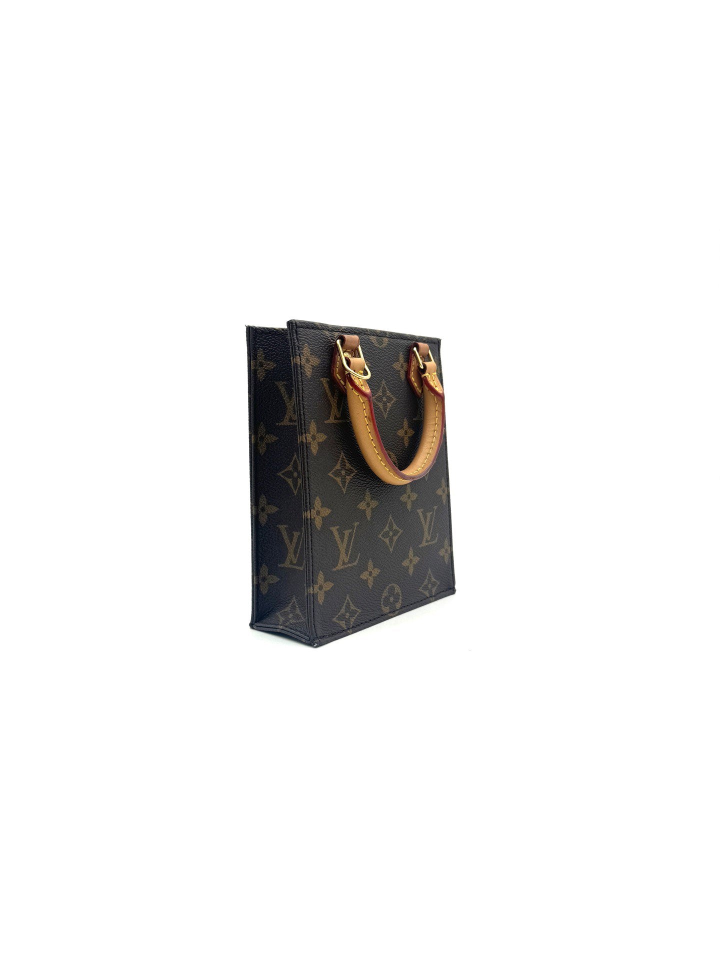 Louis Vuitton - Petit Sac Plat - Monogram coated canvas with Vachetta leather trim - Brown - (mini)