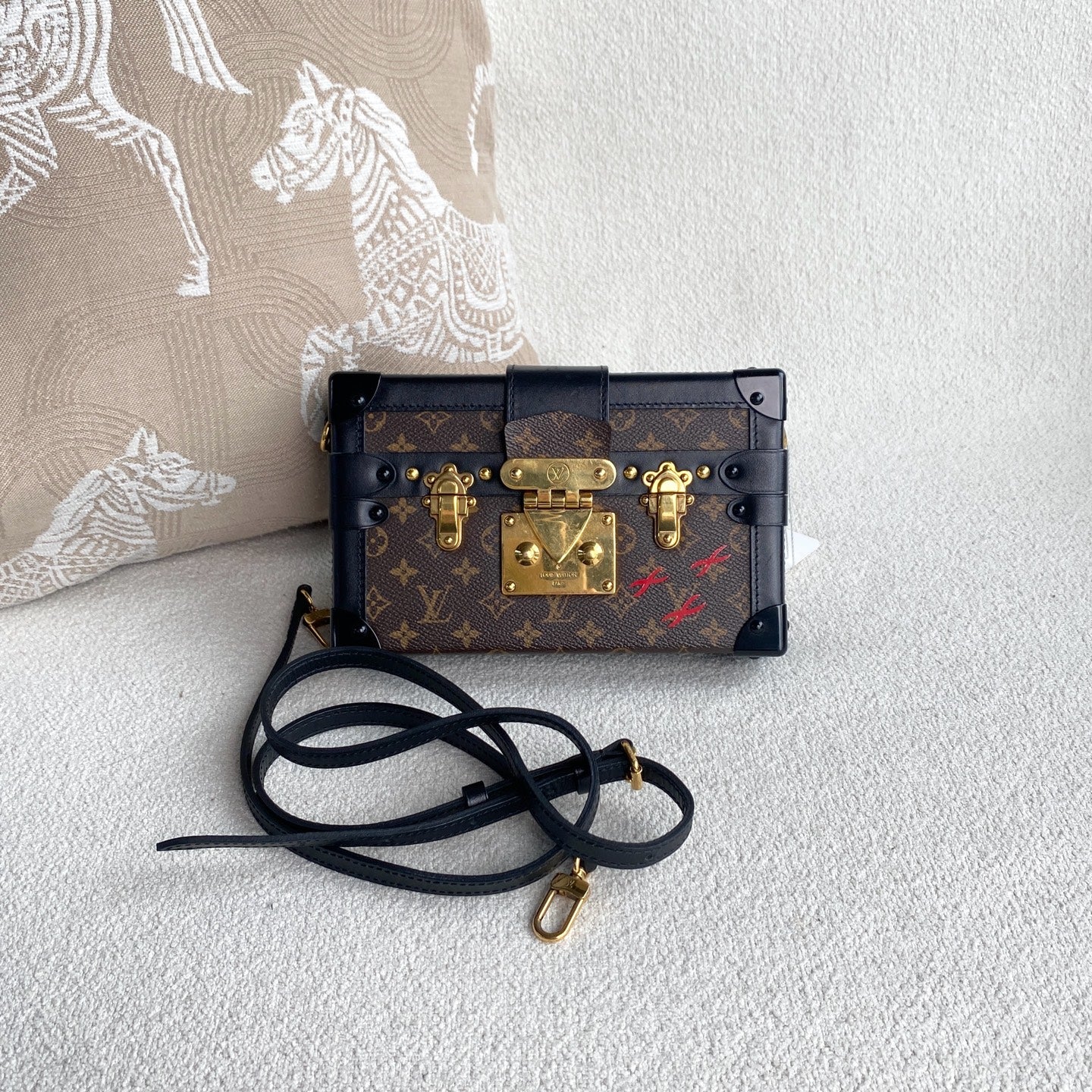 Louis Vuitton - Petite Malle - Monogram Canvas with leather trim - Brown - (mini)