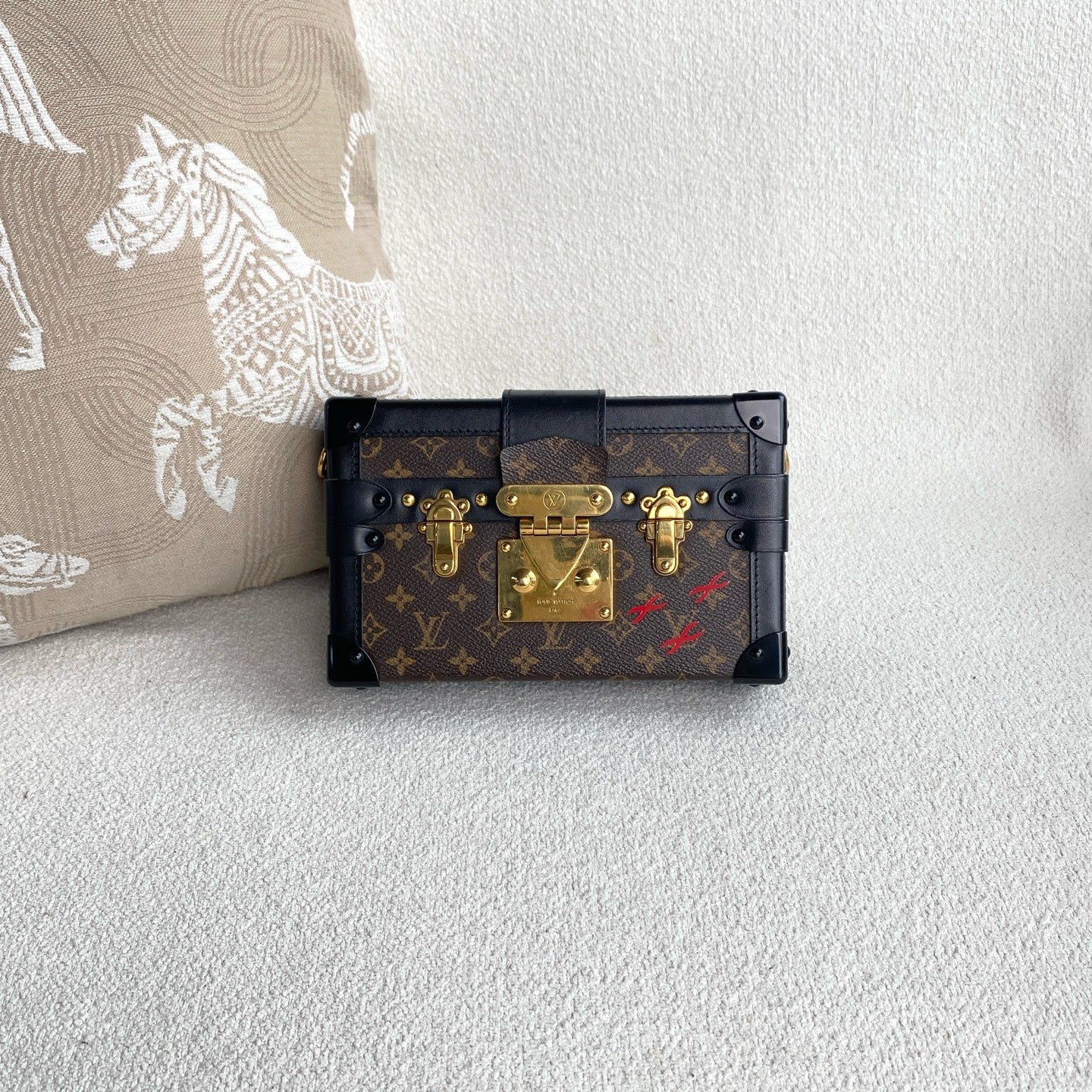 Louis Vuitton - Petite Malle - Monogram Canvas with leather trim - Brown - (mini)