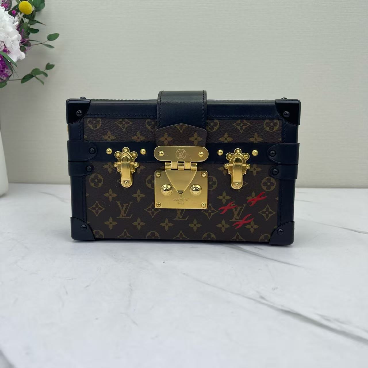 Louis Vuitton - Petite Malle - Monogram coated canvas with leather trim - Brown - (small)