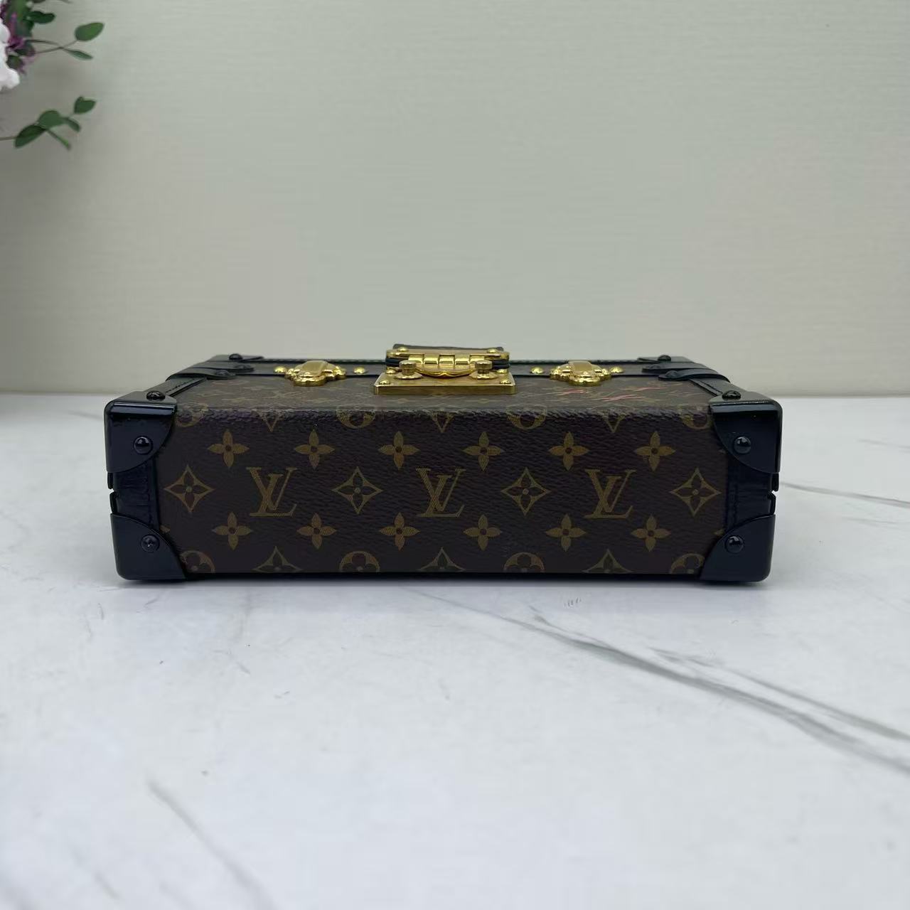 Louis Vuitton - Petite Malle - Monogram coated canvas with leather trim - Brown - (small)