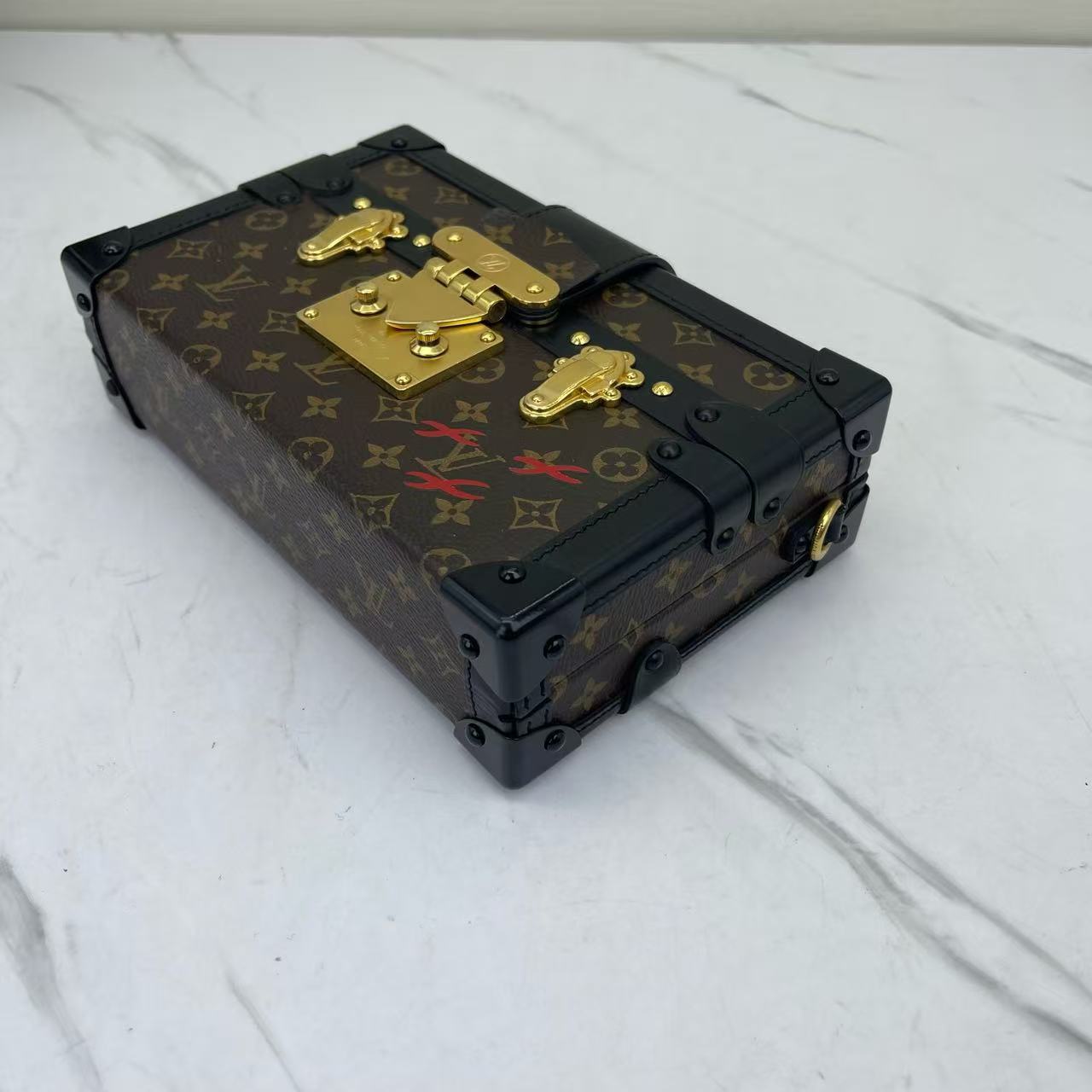 Louis Vuitton - Petite Malle - Monogram coated canvas with leather trim - Brown - (small)