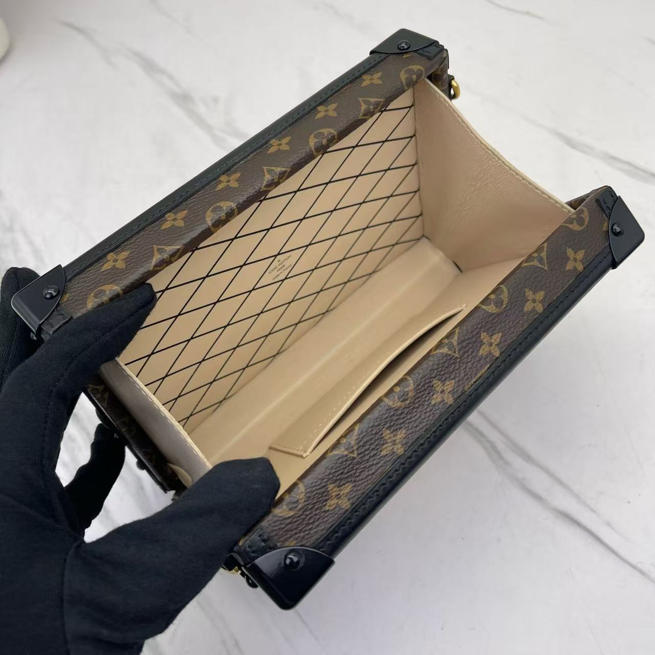 Louis Vuitton - Petite Malle - Monogram coated canvas with leather trim - Brown - (small)