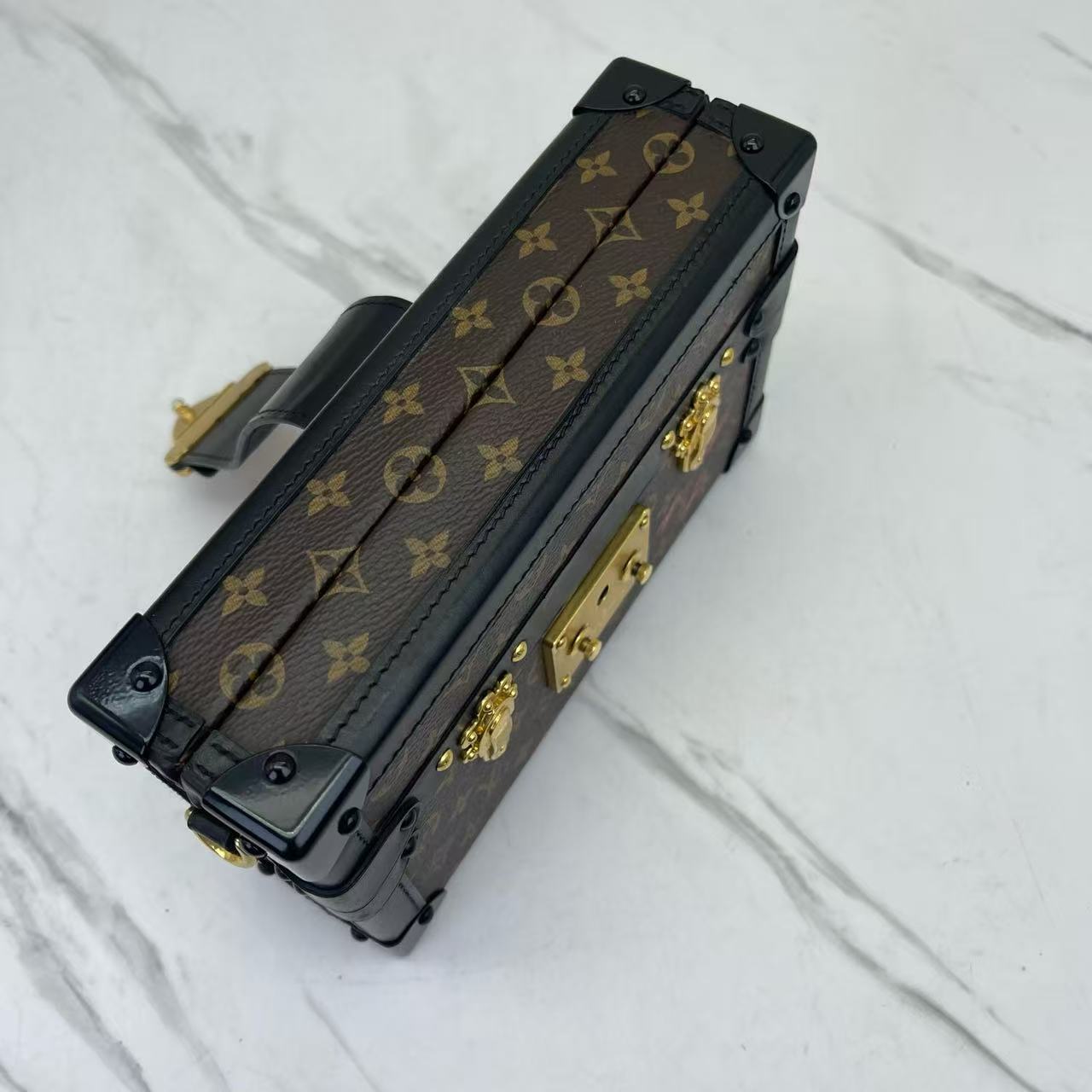 Louis Vuitton - Petite Malle - Monogram coated canvas with leather trim - Brown - (small)