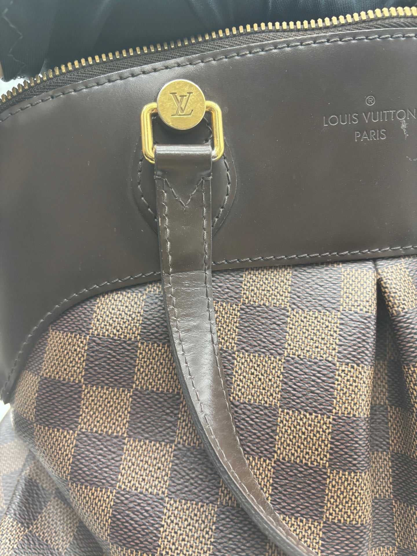 Louis Vuitton - Pleated Top Handle Satchel Bag - Coated canvas with cowhide leather trim - Brown - (medium)