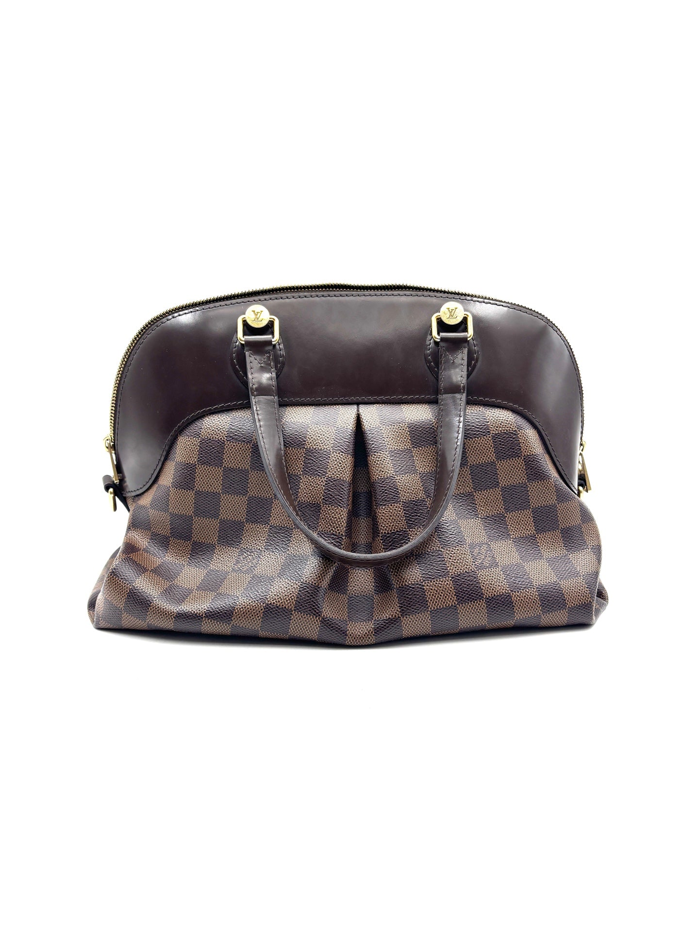 Louis Vuitton - Pleated Top Handle Satchel Bag - Coated canvas with cowhide leather trim - Brown - (medium)