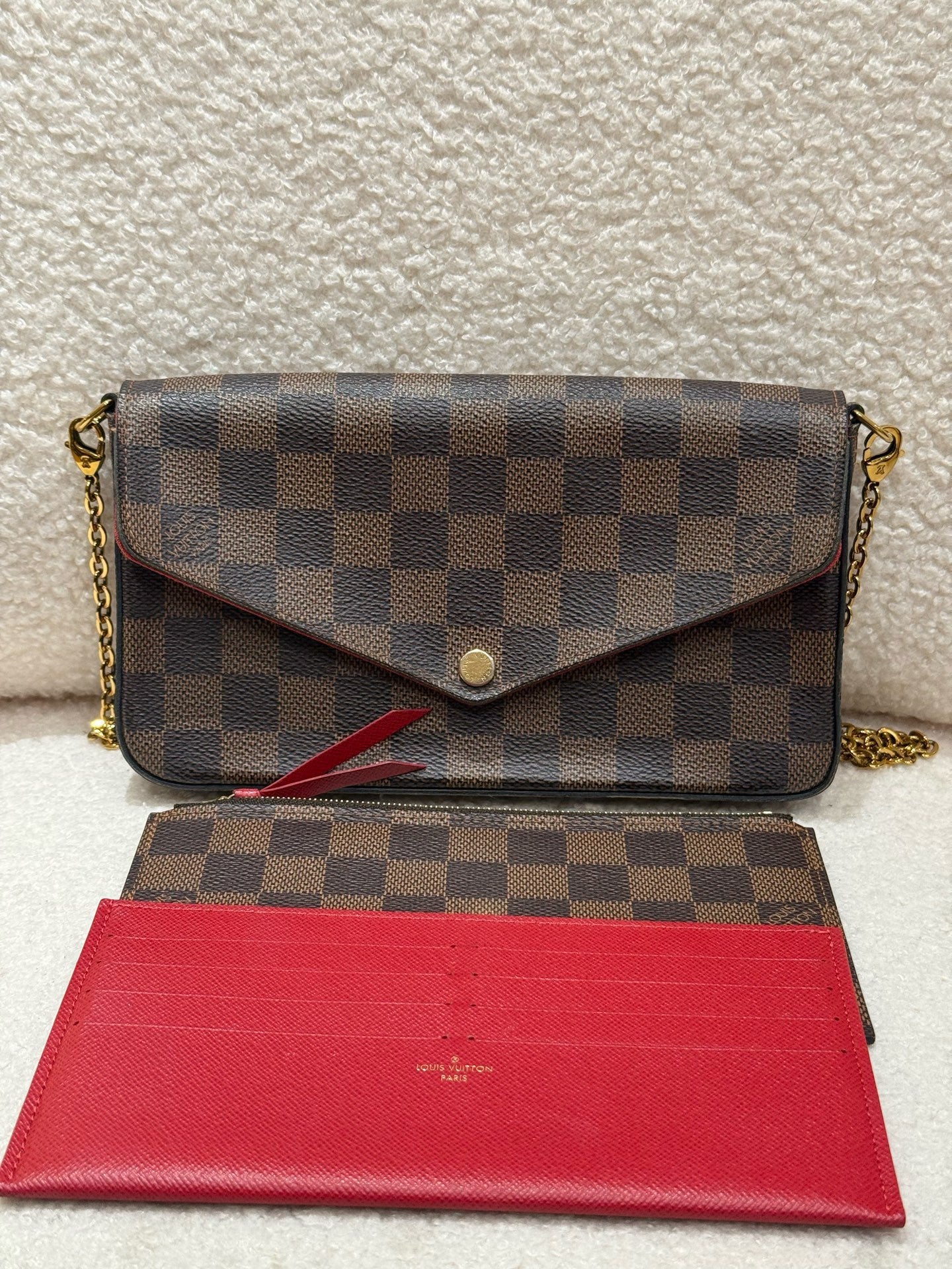 Louis Vuitton - Pochette Felicie - Coated canvas with leather lining and accents - Brown - (Mini)