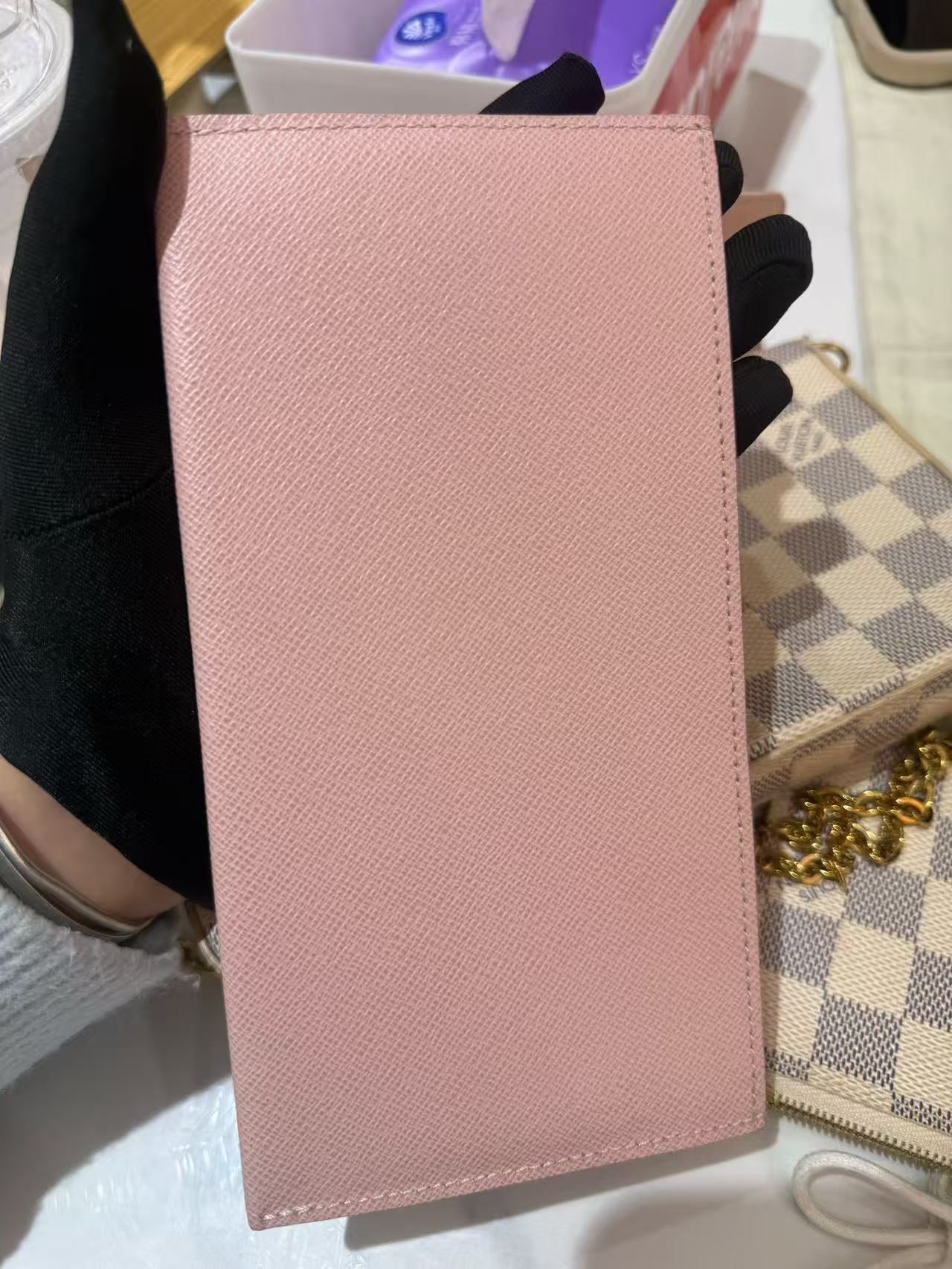 Louis Vuitton - Pochette Félicie - Damier Azur coated canvas with pink leather interior and a pink leather insert - White - (mini)
