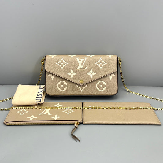 Louis Vuitton - Pochette Felicie - Leather - Grey - (mini)