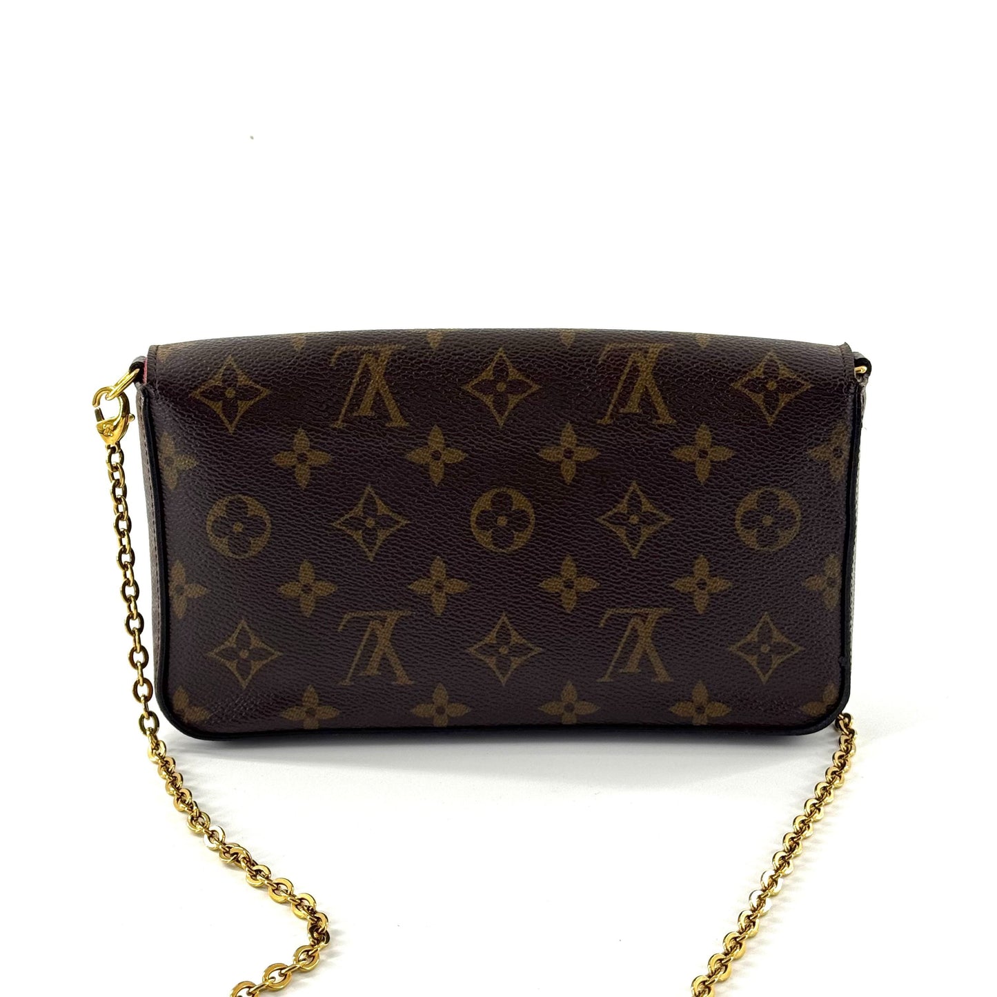 Louis Vuitton - Pochette Felicie - Monogram canvas with leather trim - Brown with Magenta interior - (mini)