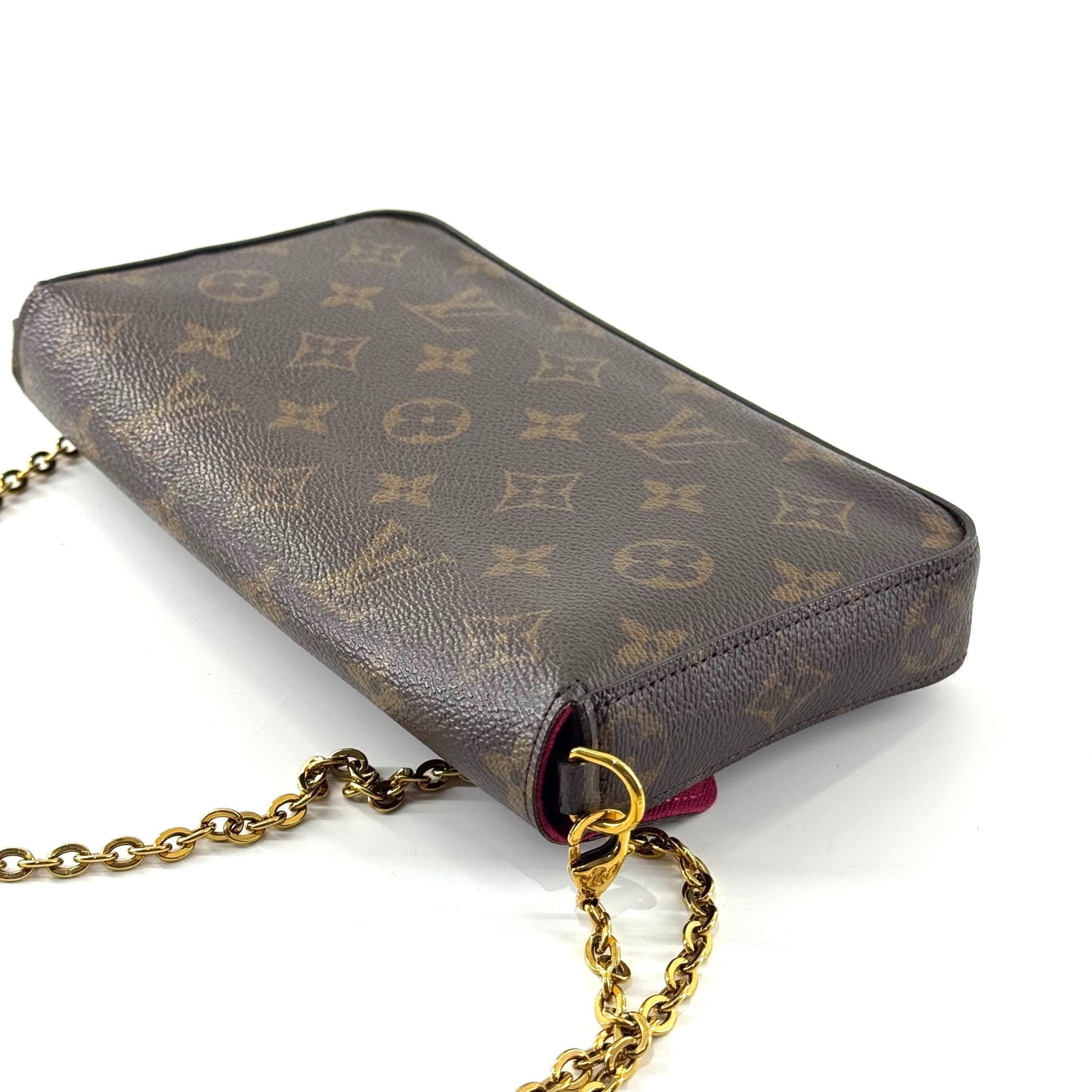 Louis Vuitton - Pochette Felicie - Monogram canvas with leather trim - Brown with Magenta interior - (mini)