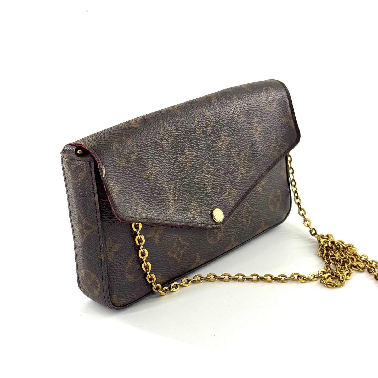 Louis Vuitton - Pochette Felicie - Monogram canvas with leather trim - Brown with Magenta interior - (mini)