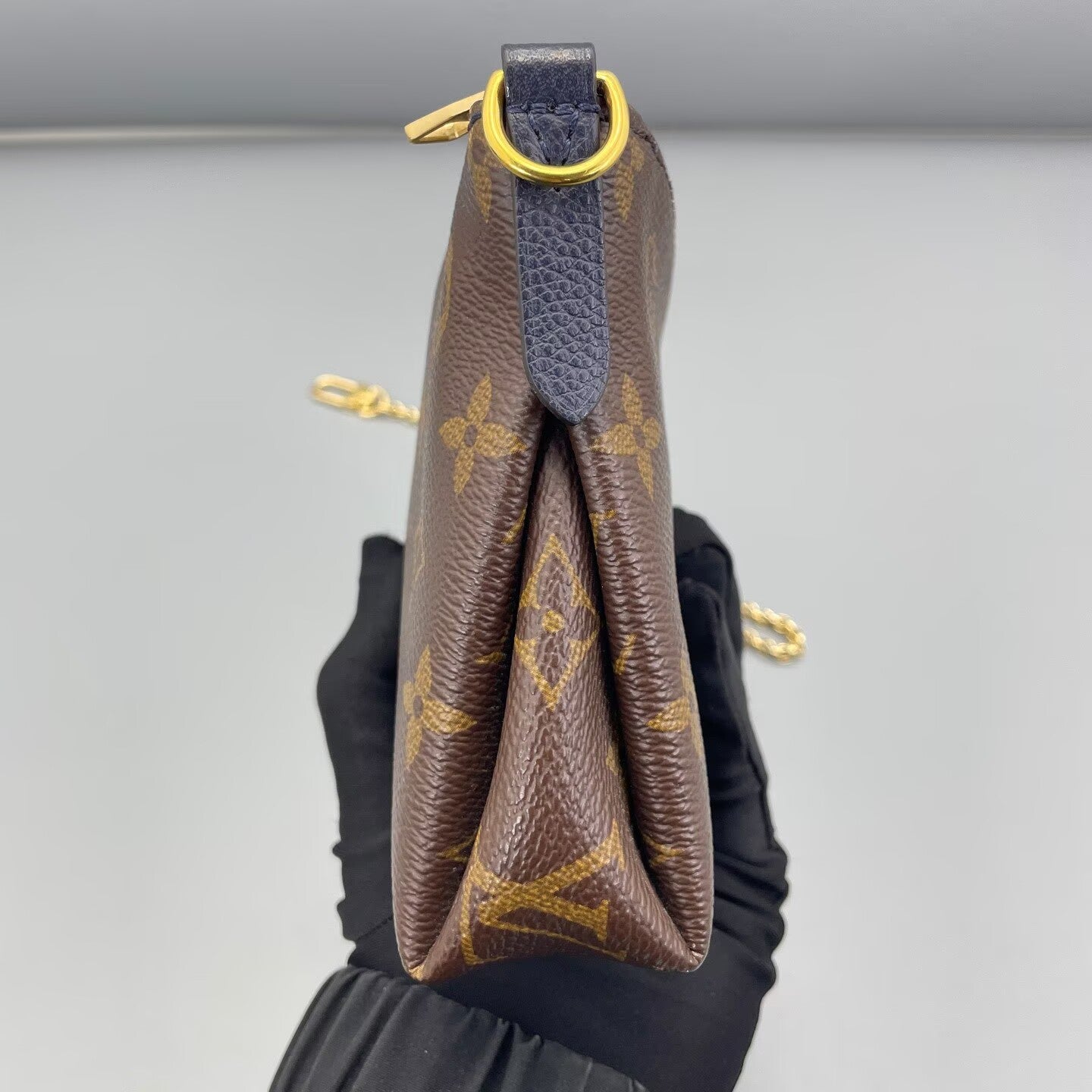 Louis Vuitton - Pochette Felicie - Monogram coated canvas with grained leather trim - Brown and Blue - (mini)