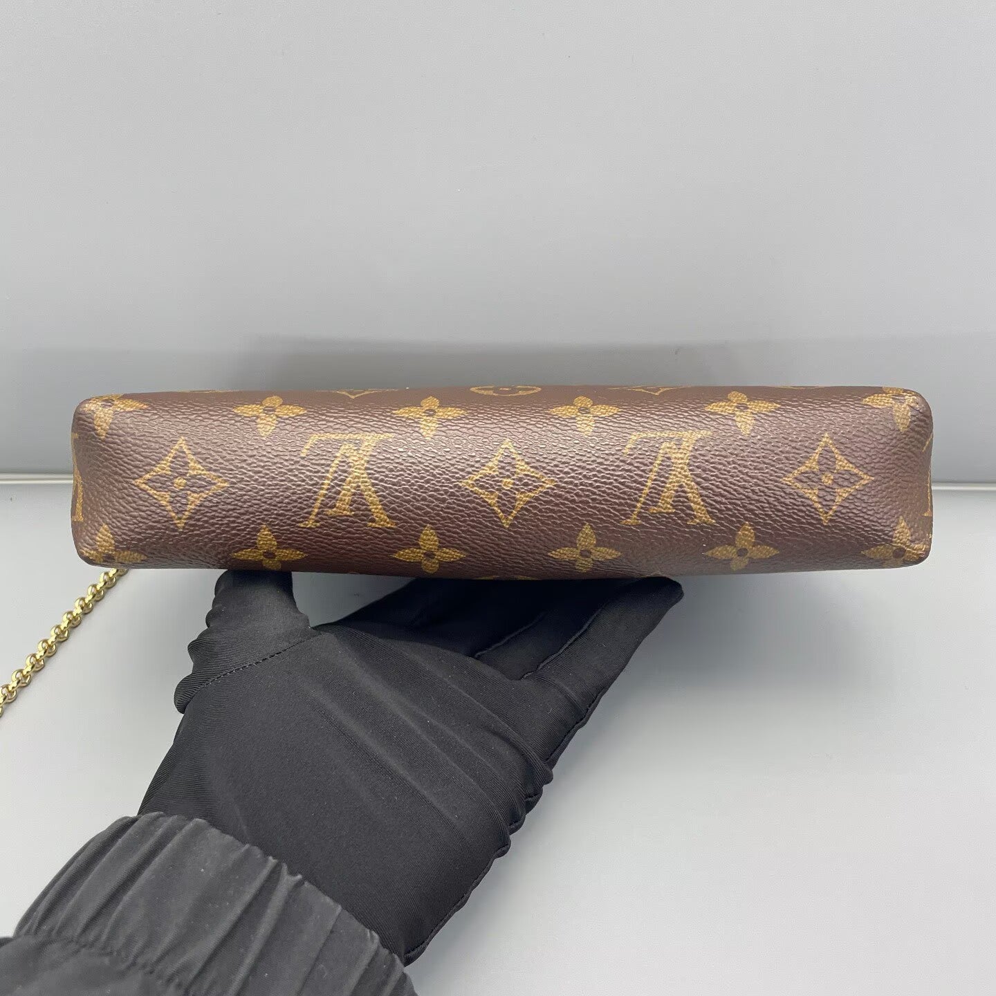 Louis Vuitton - Pochette Felicie - Monogram coated canvas with grained leather trim - Brown and Blue - (mini)