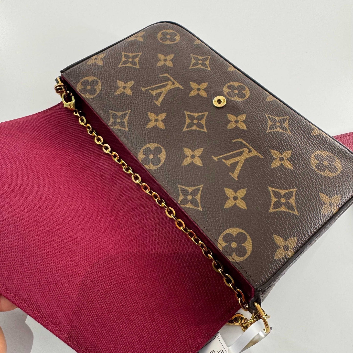 Louis Vuitton - Pochette Félicie - Monogram coated canvas with grained leather trim and textile lining - Brown - (mini)