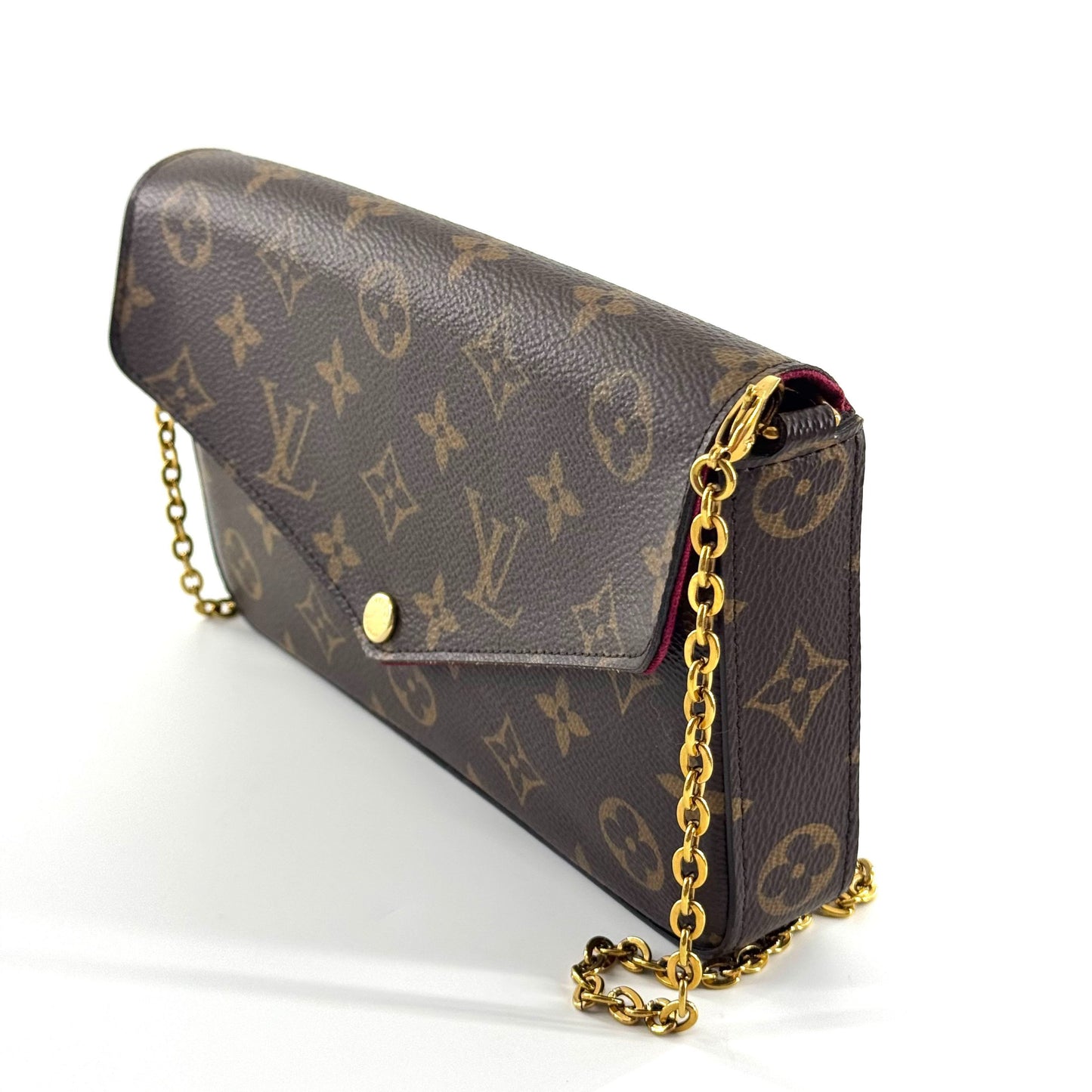 Louis Vuitton - Pochette Félicie - Monogram coated canvas with grained leather trim and textile lining - Brown - (mini)