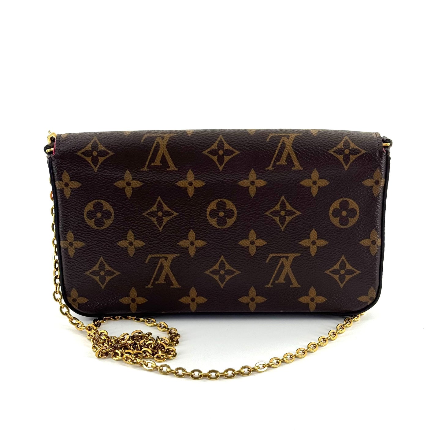 Louis Vuitton - Pochette Félicie - Monogram coated canvas with grained leather trim and textile lining - Brown - (mini)