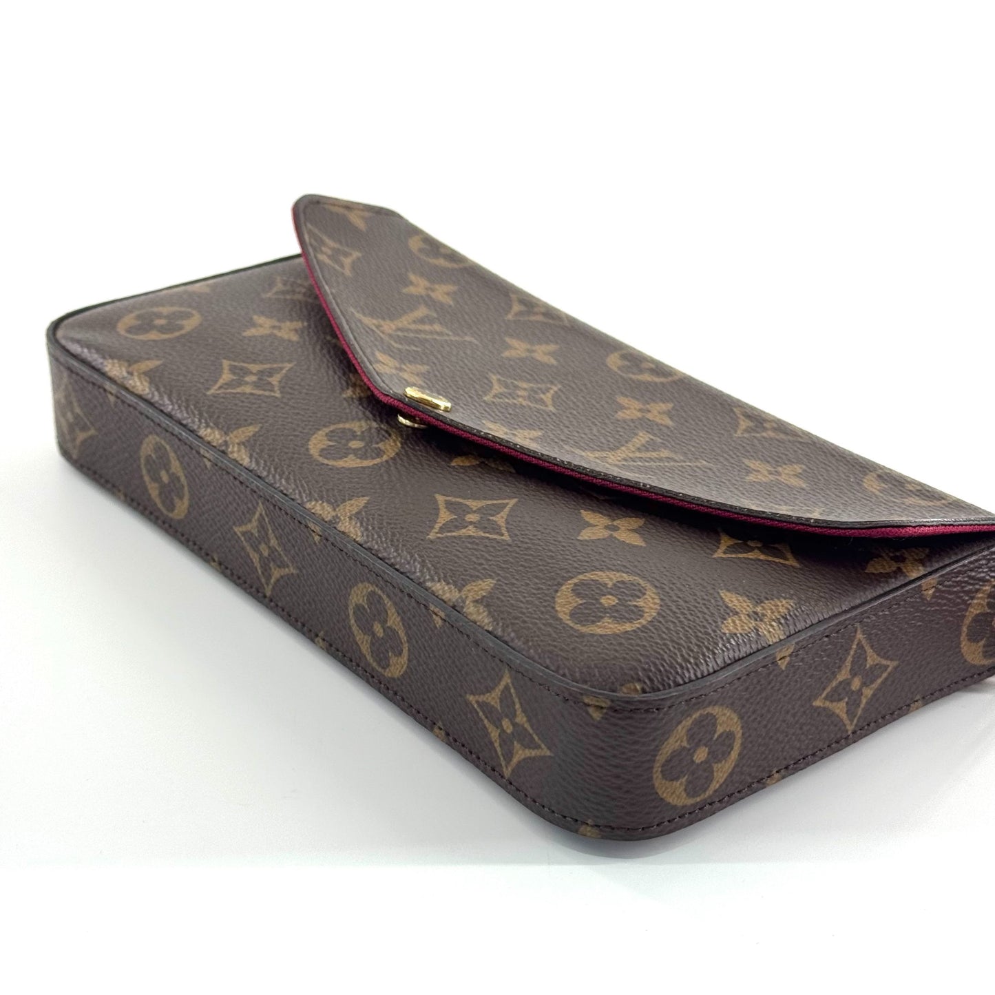 Louis Vuitton - Pochette Félicie - Monogram coated canvas with grained leather trim and textile lining - Brown - (mini)