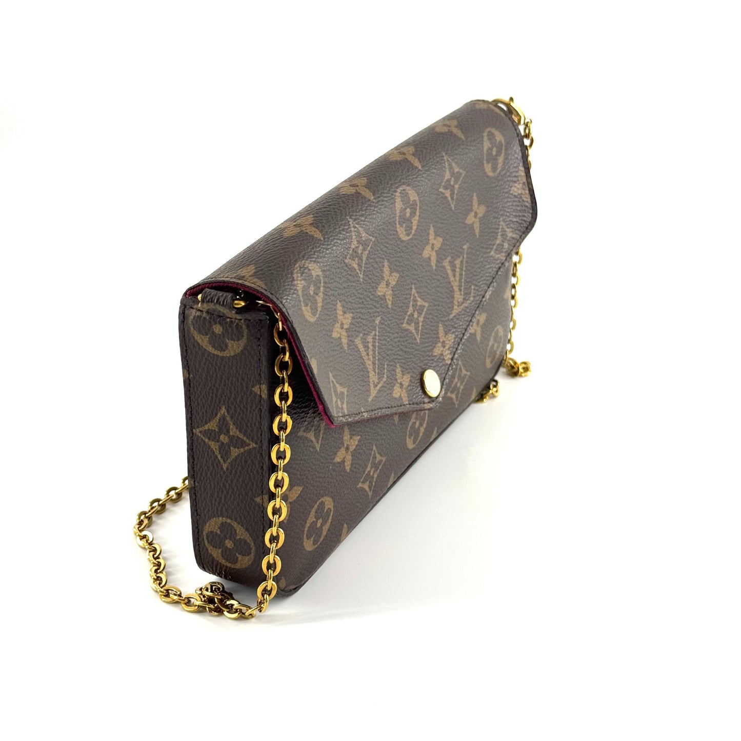 Louis Vuitton - Pochette Félicie - Monogram coated canvas with grained leather trim and textile lining - Brown - (mini)