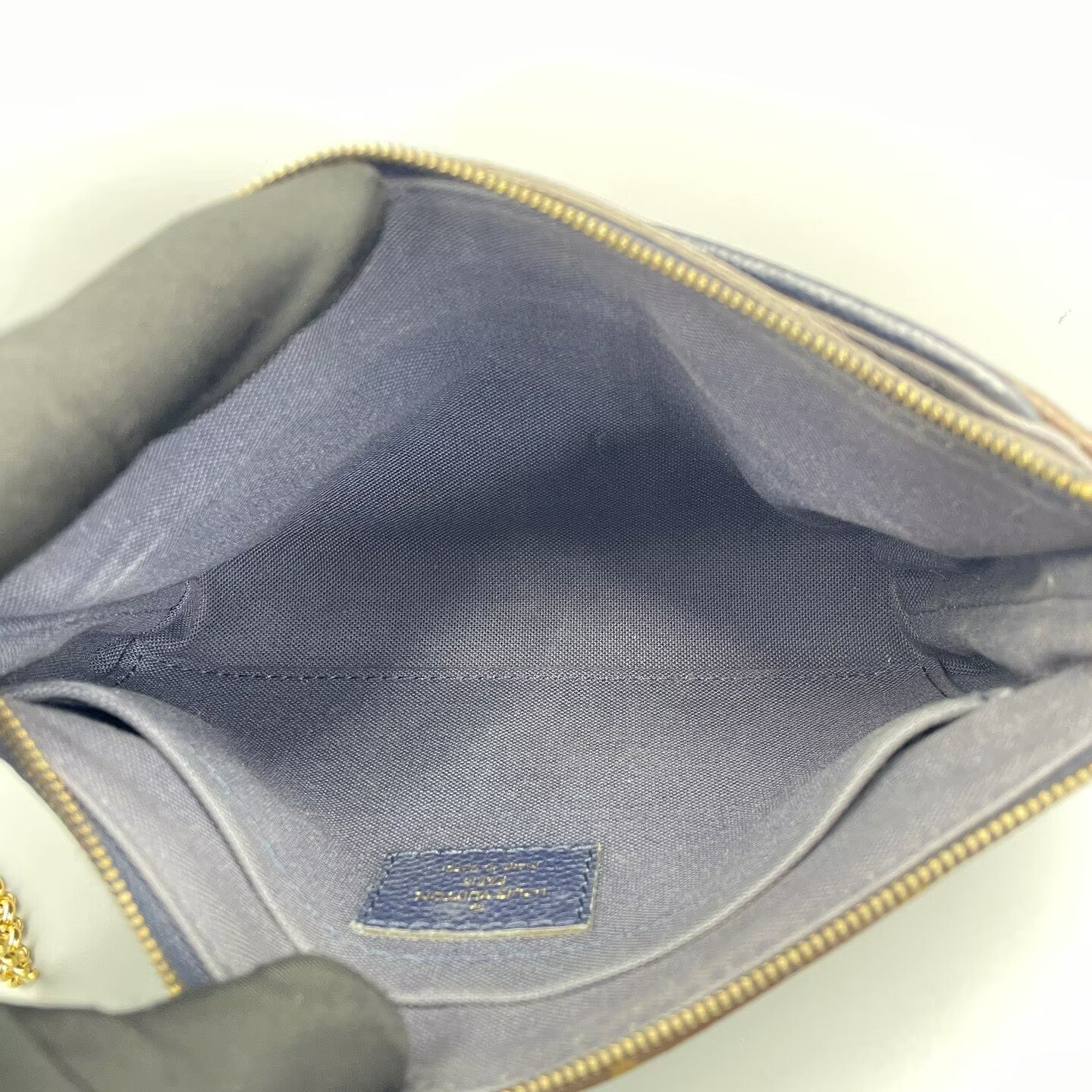 Louis Vuitton - Pochette Felicie - Monogram coated canvas with grained leather trim - Brown and Blue - (mini)