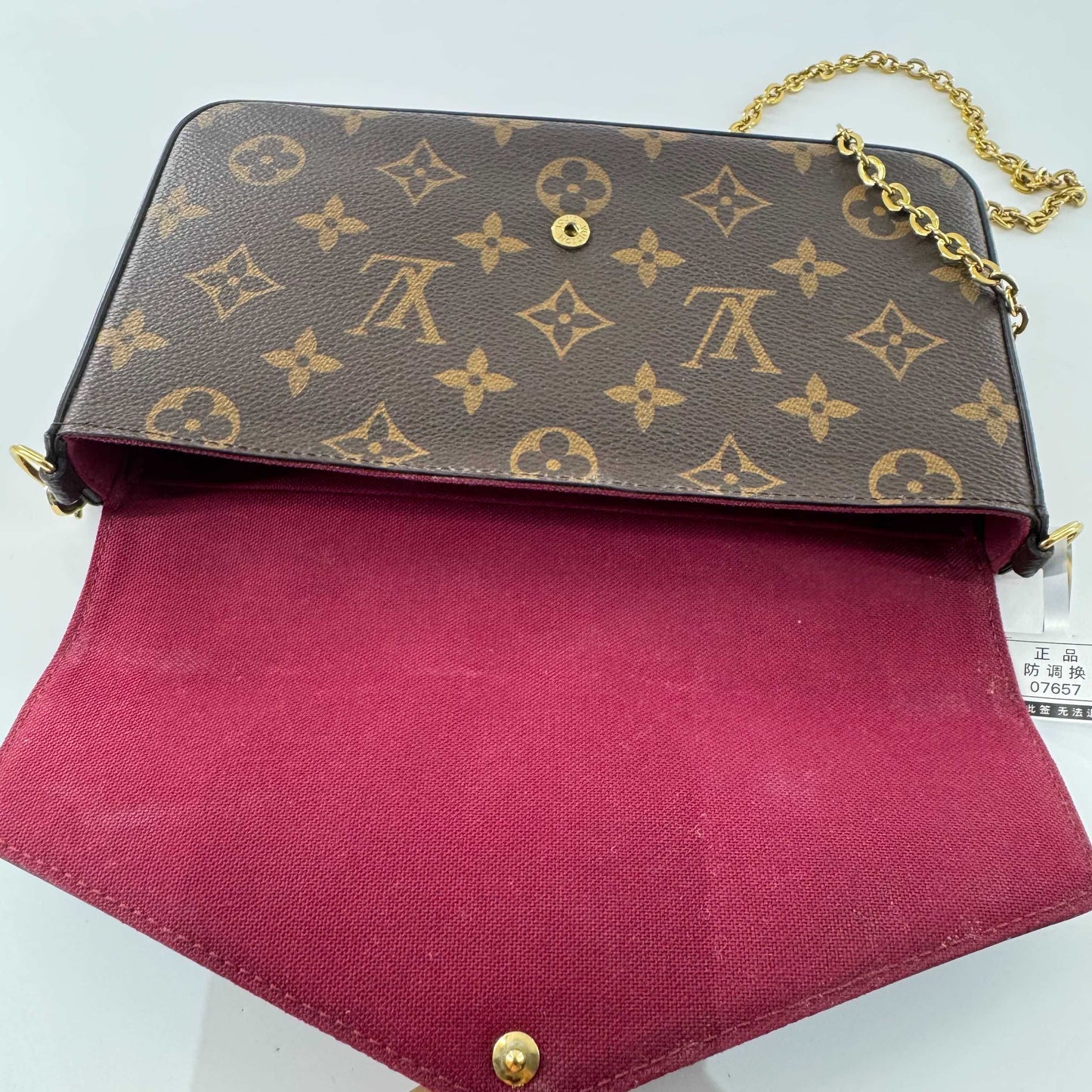 Louis Vuitton - Pochette Félicie - Monogram coated canvas with leather trim and interior lining - Brown with Fuchsia interior - (Small)