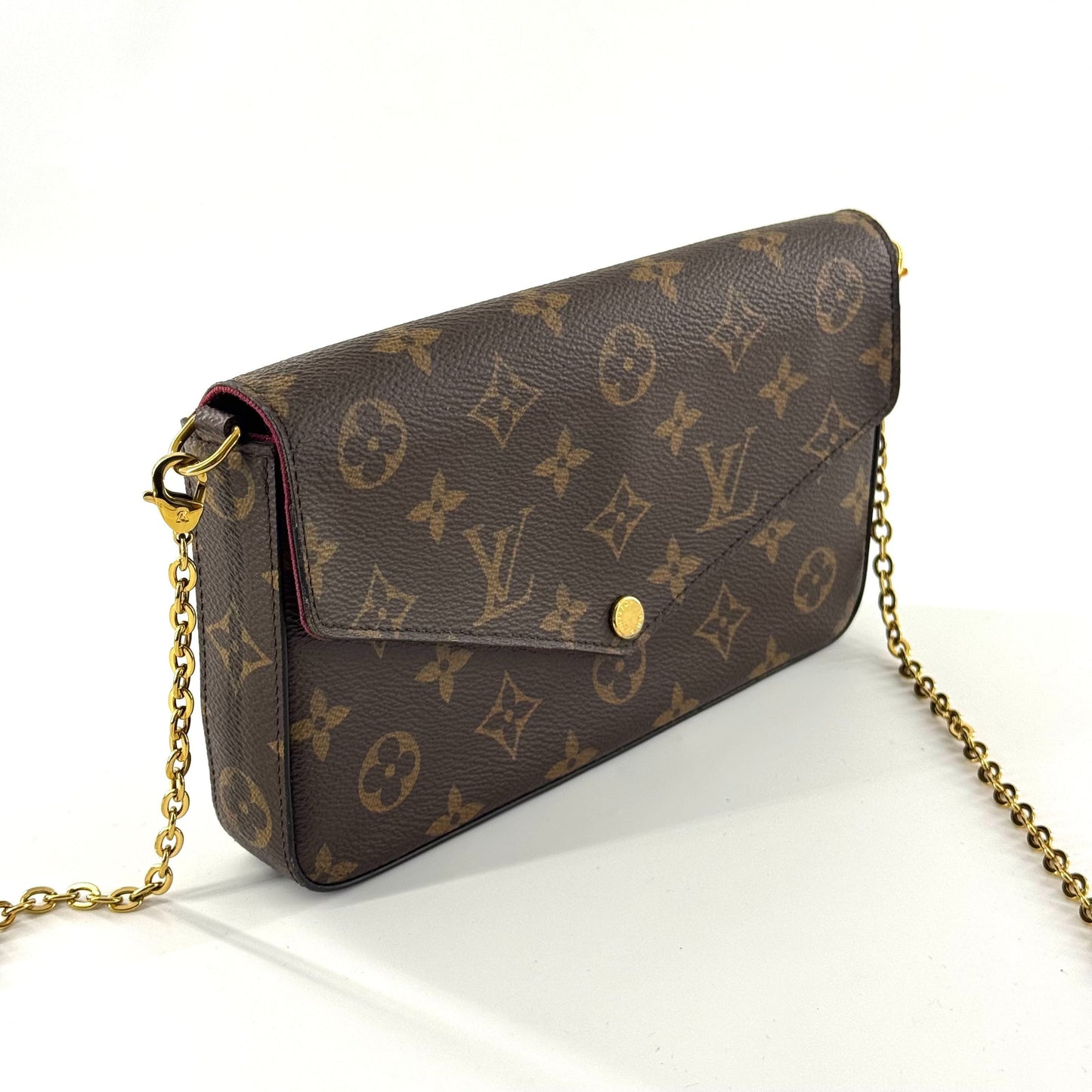 Louis Vuitton - Pochette Félicie - Monogram coated canvas with leather trim and interior lining - Brown with Fuchsia interior - (Small)