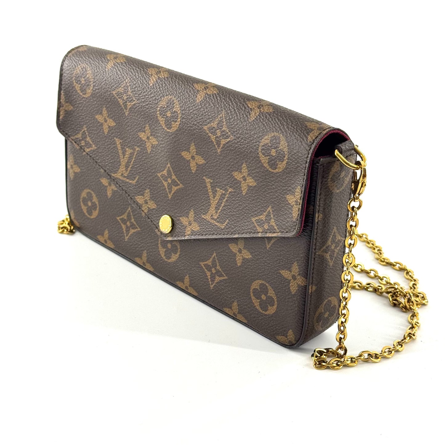 Louis Vuitton - Pochette Félicie - Monogram coated canvas with leather trim and interior lining - Brown with Fuchsia interior - (Small)