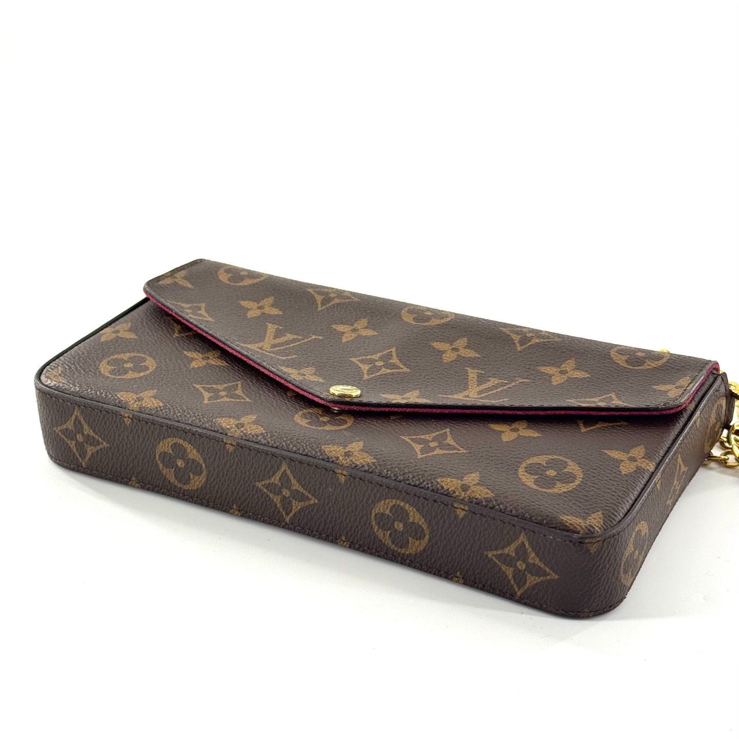 Louis Vuitton - Pochette Félicie - Monogram coated canvas with leather trim and interior lining - Brown with Fuchsia interior - (Small)