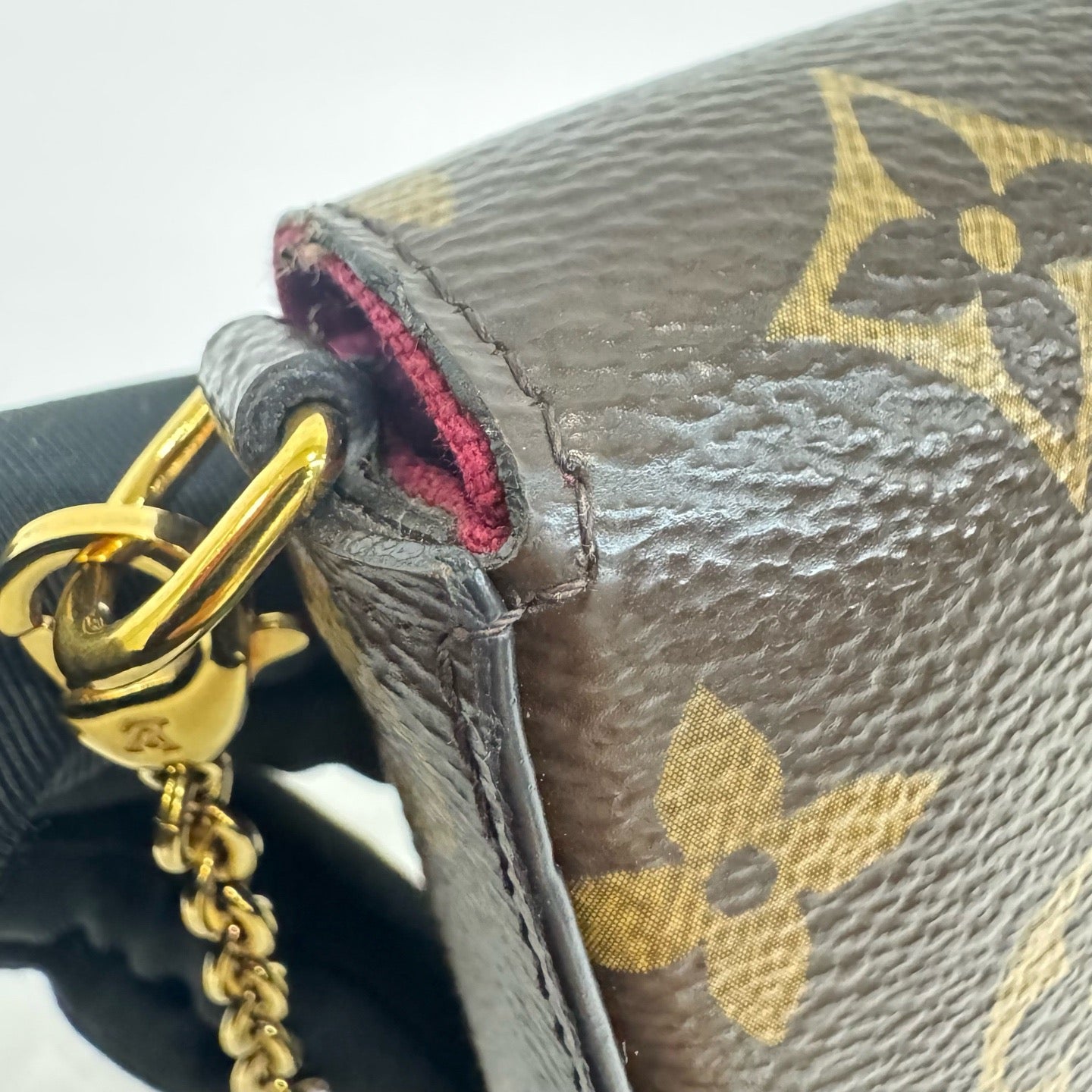Louis Vuitton - Pochette Félicie - Monogram coated canvas with leather trim - Brown - (Mini)