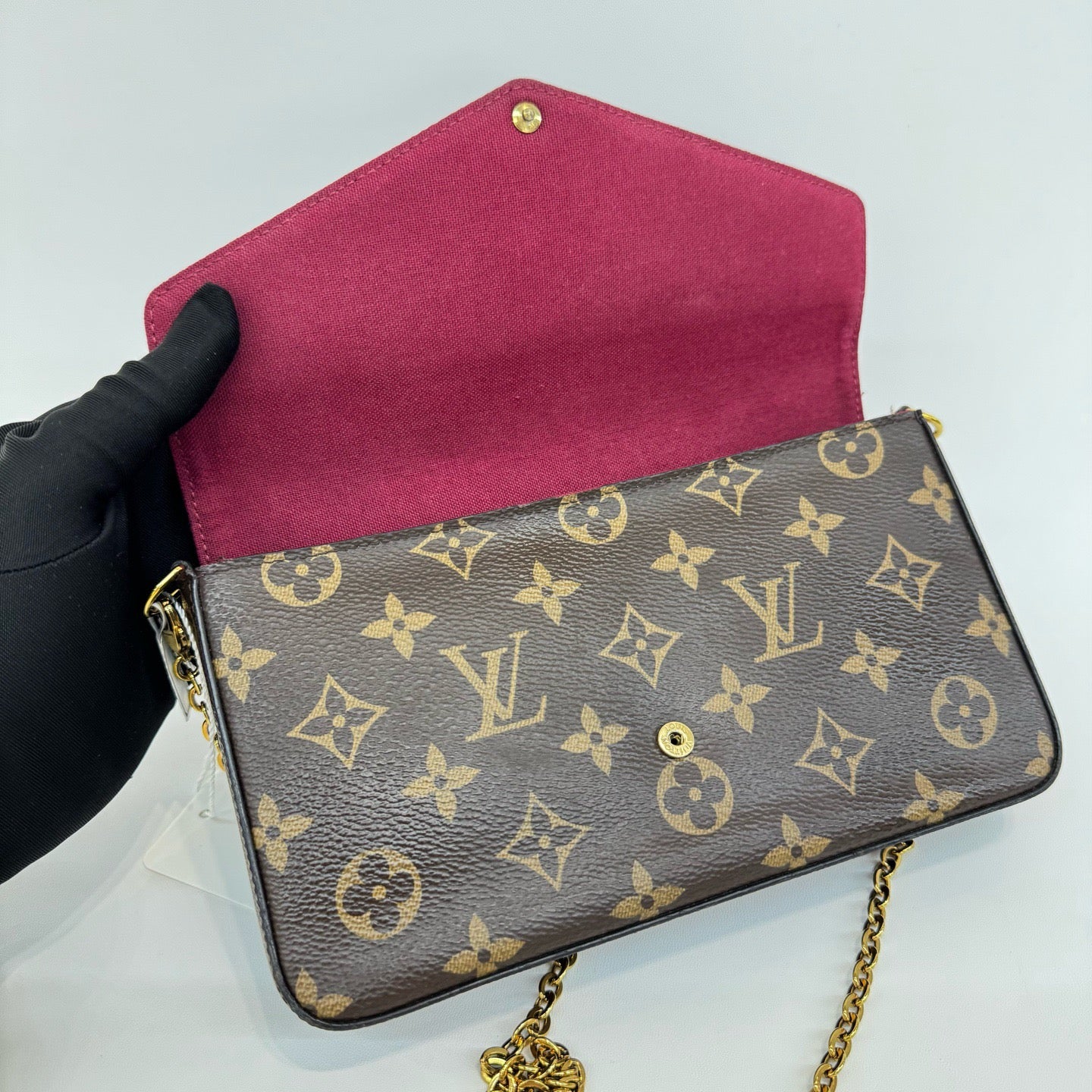 Louis Vuitton - Pochette Félicie - Monogram coated canvas with leather trim - Brown - (Mini)
