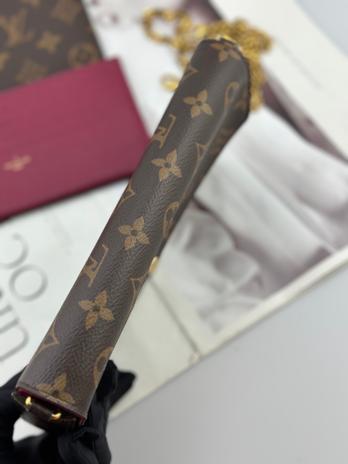 Louis Vuitton - Pochette Félicie - Monogram coated canvas with leather trim - Brown - (Small)