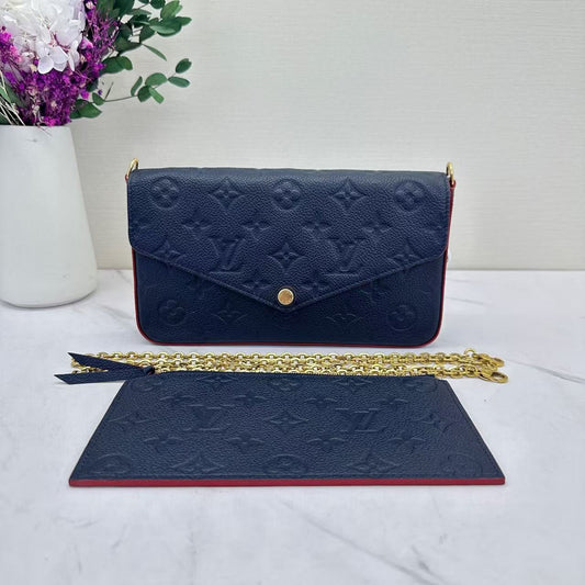 Louis Vuitton - Pochette Felicie - Monogram Empreinte leather - Blue - (small)