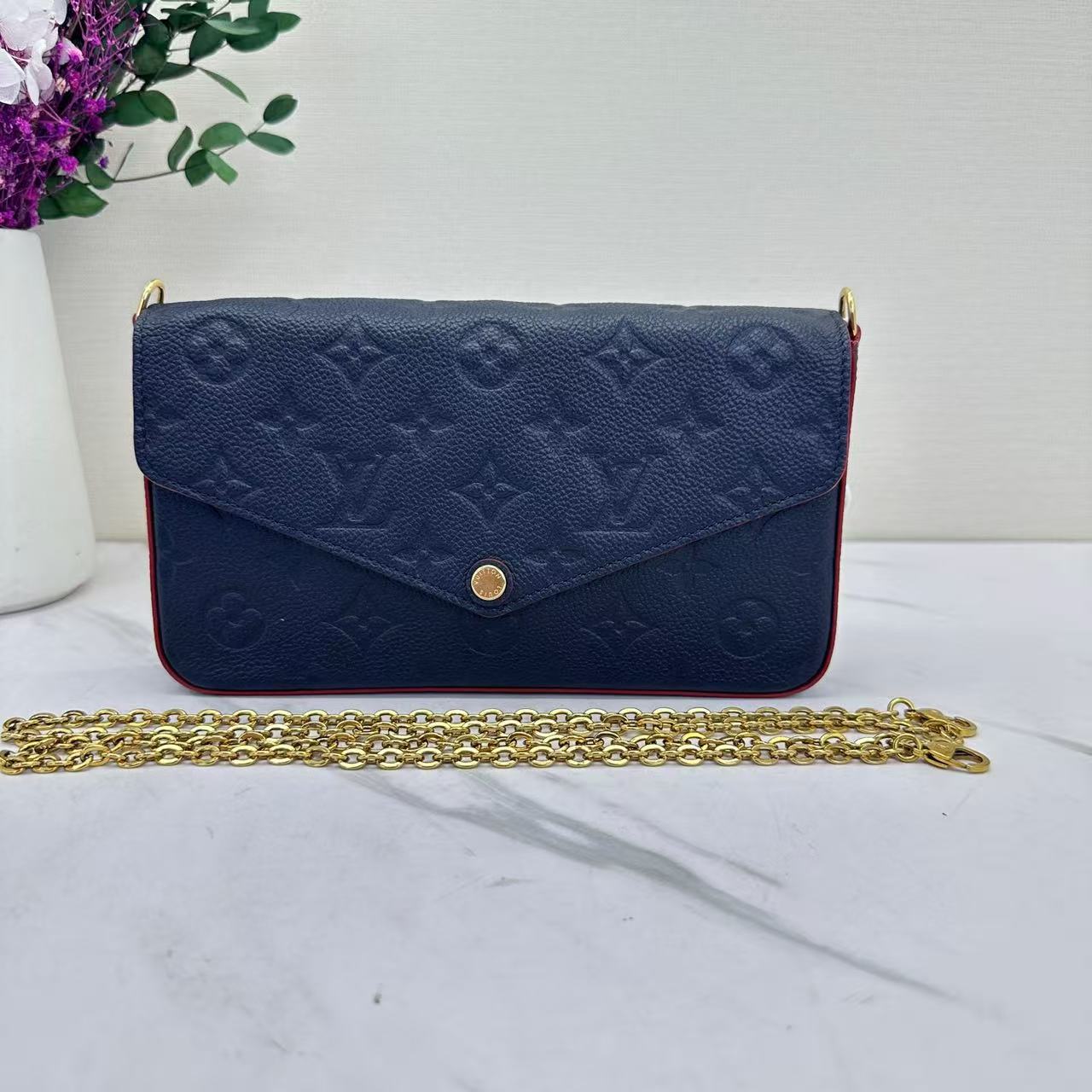 Louis Vuitton - Pochette Felicie - Monogram Empreinte leather - Blue - (small)