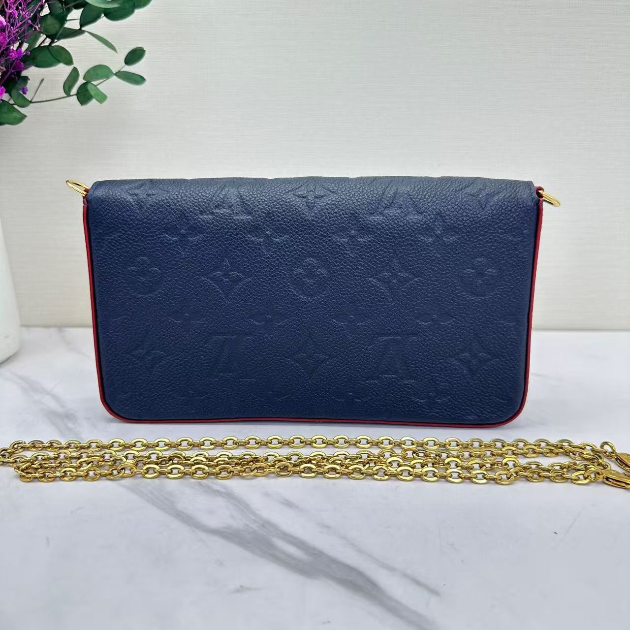 Louis Vuitton - Pochette Felicie - Monogram Empreinte leather - Blue - (small)