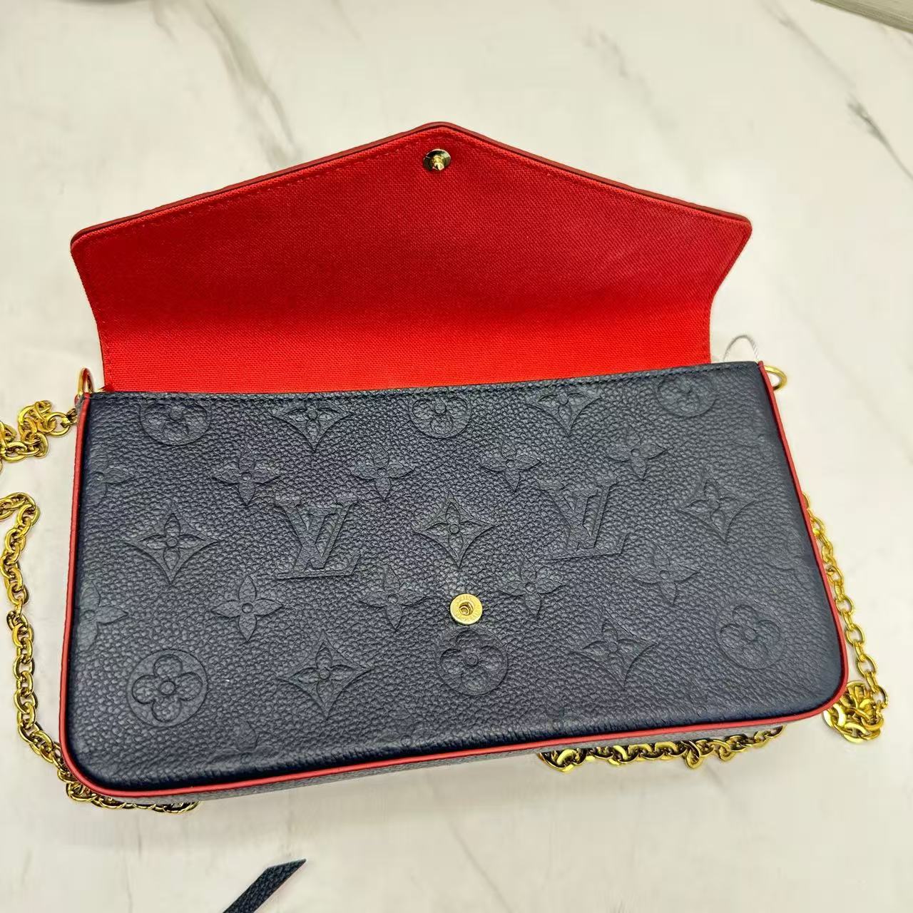 Louis Vuitton - Pochette Felicie - Monogram Empreinte leather - Blue - (small)