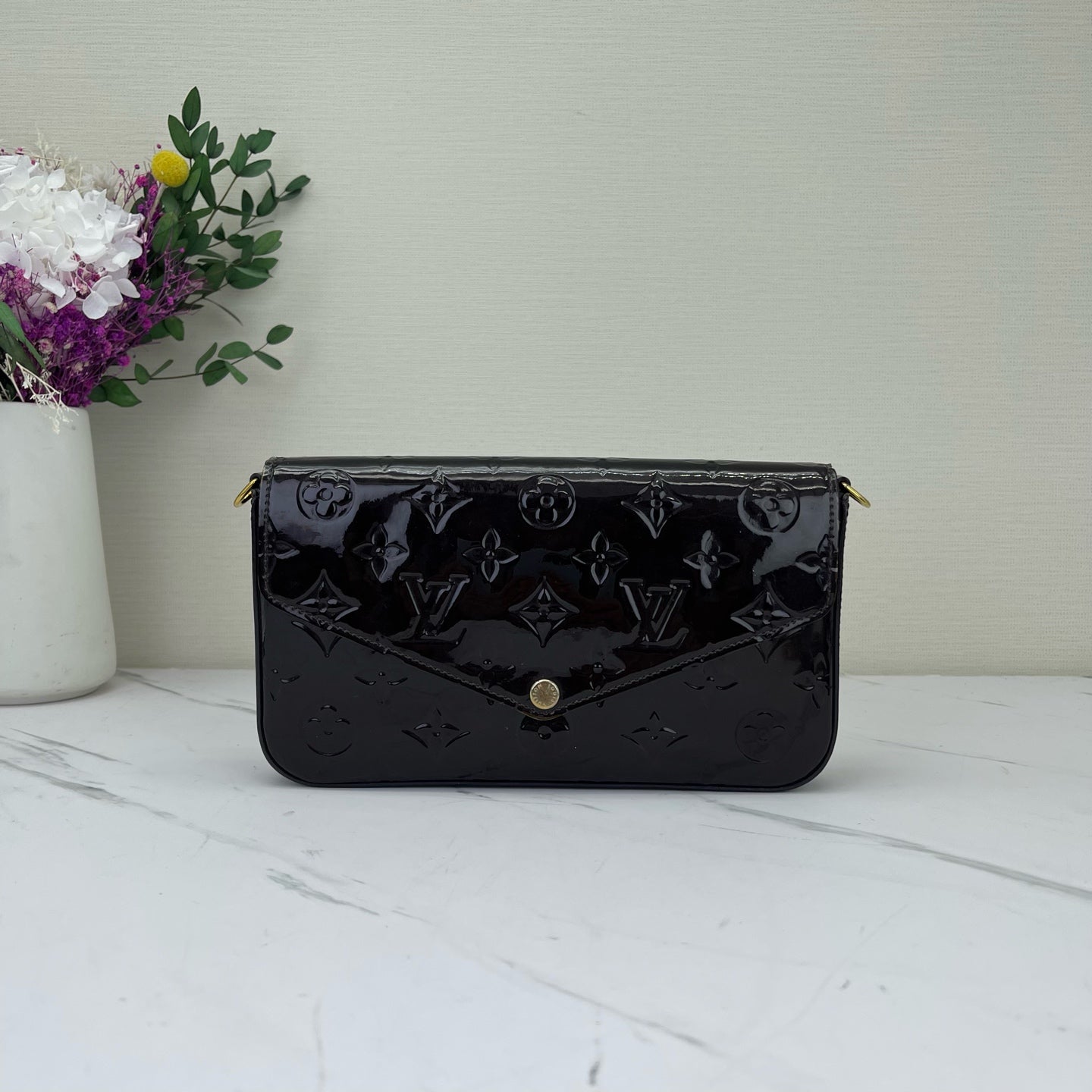 Louis Vuitton - Pochette Felicie - Patent leather - Burgundy - (mini)