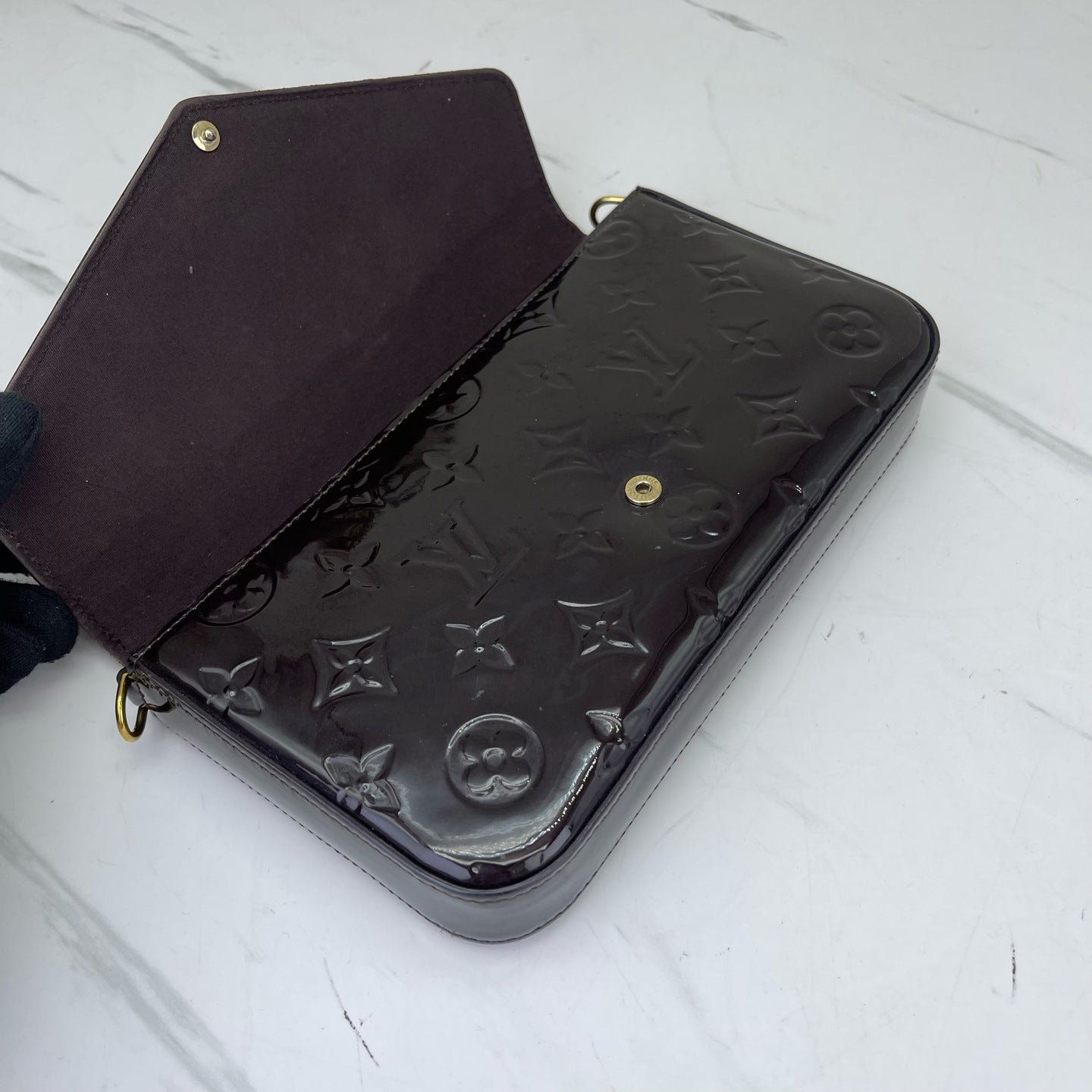 Louis Vuitton - Pochette Felicie - Patent leather - Burgundy - (mini)