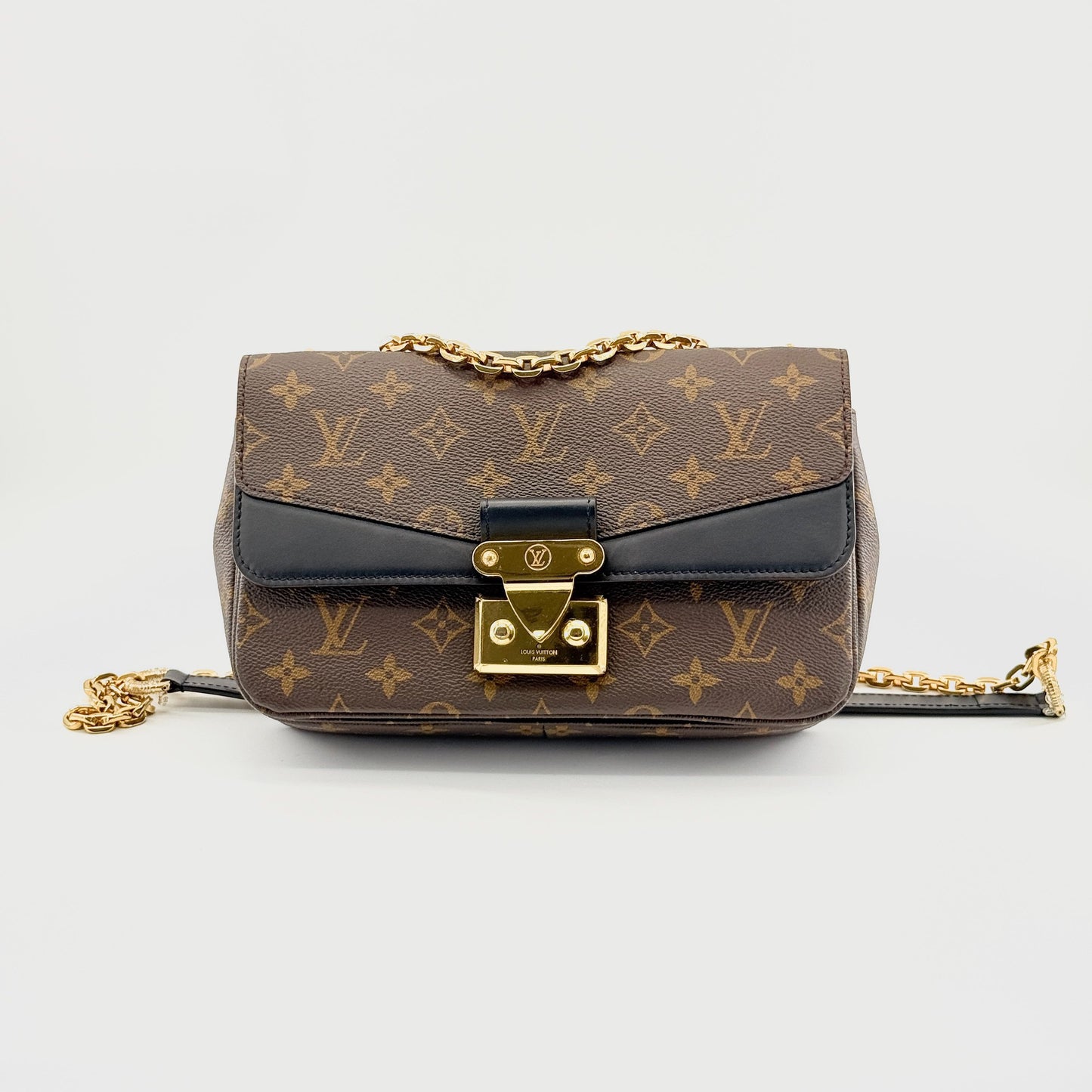 Louis Vuitton - Pochette Métis Chain - Monogram coated canvas with black leather trim - Brown - (small)