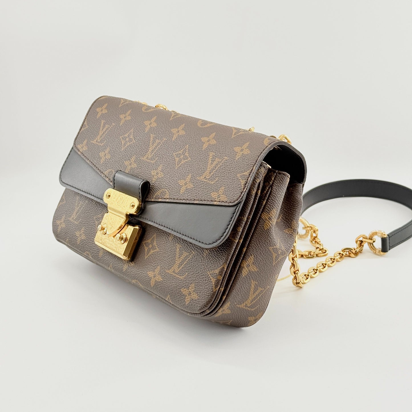 Louis Vuitton - Pochette Métis Chain - Monogram coated canvas with black leather trim - Brown - (small)