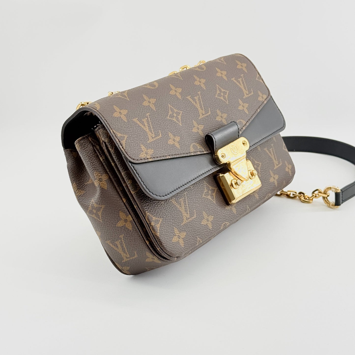Louis Vuitton - Pochette Métis Chain - Monogram coated canvas with black leather trim - Brown - (small)