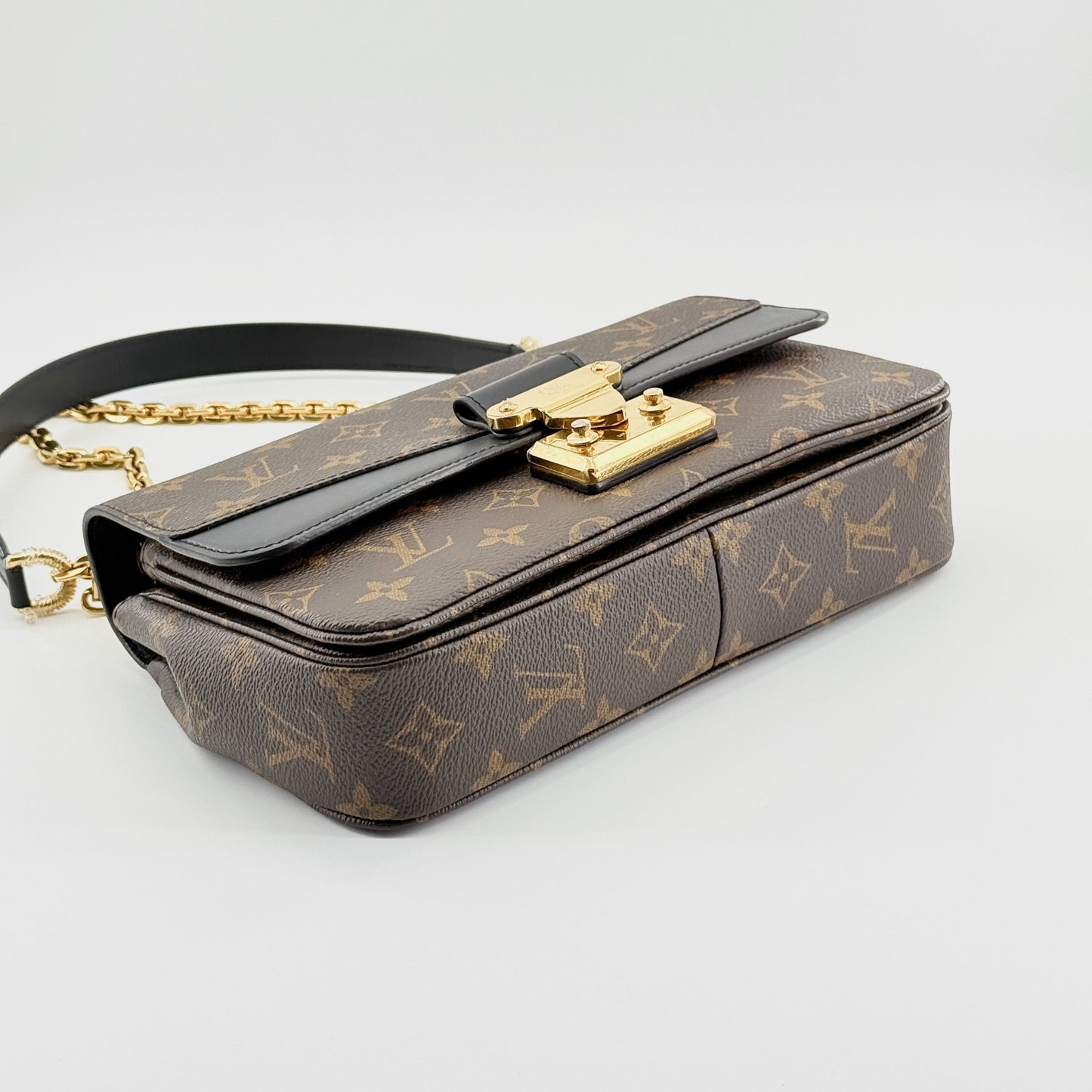 Louis Vuitton - Pochette Métis Chain - Monogram coated canvas with black leather trim - Brown - (small)