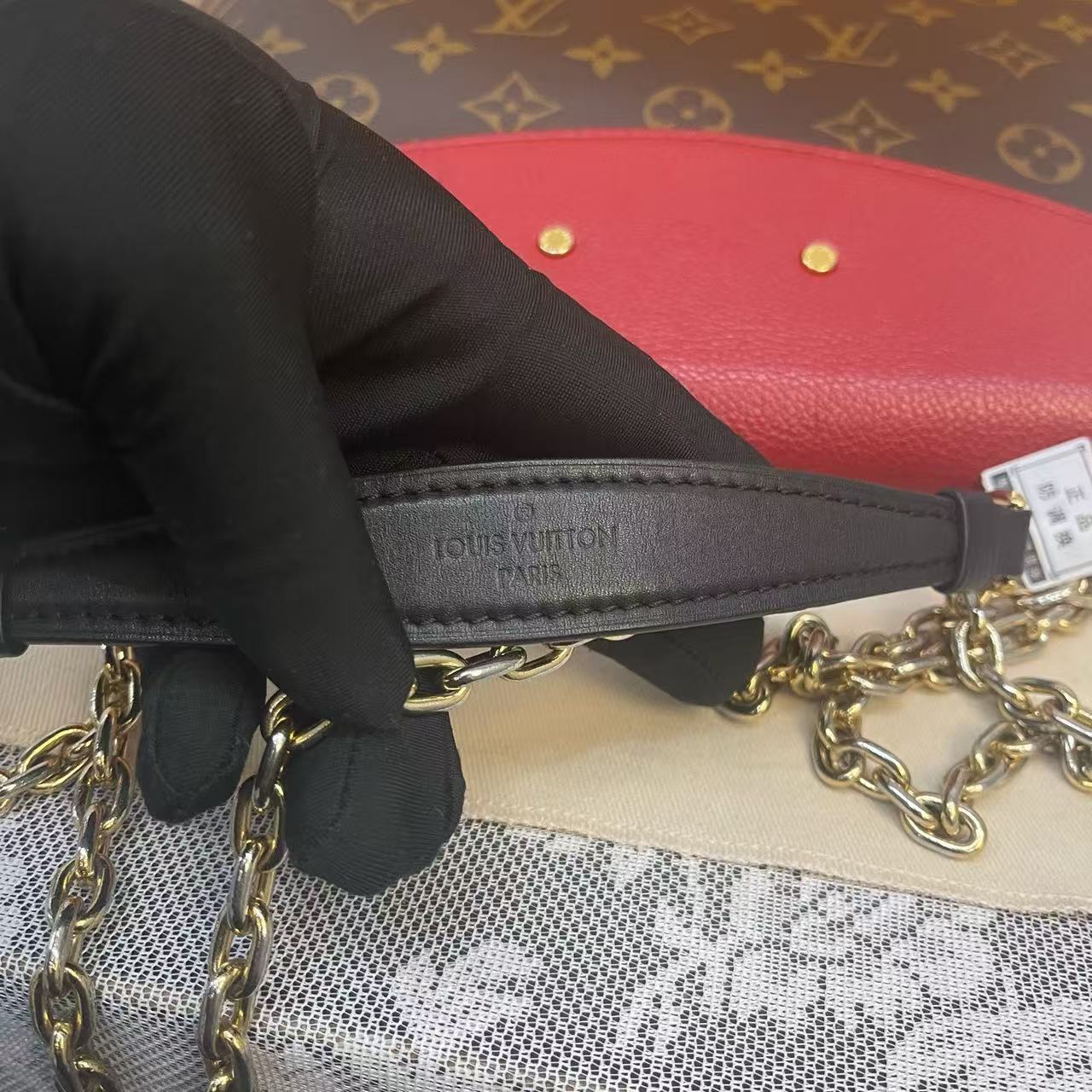 Louis Vuitton - Pochette Métis - Monogram canvas and grain leather - Brown, Red - (medium)
